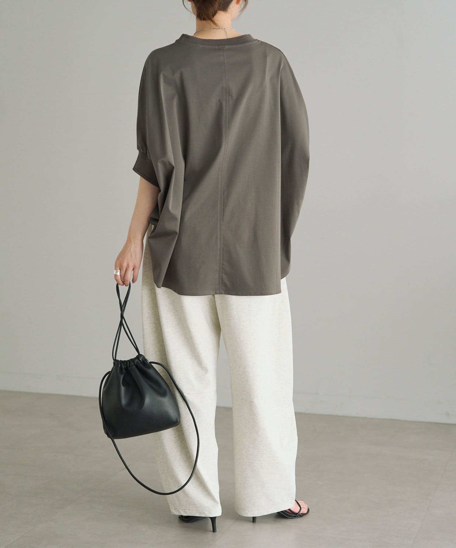 PUAL CE CIN(ピュアルセシン) 両面シルケットリブ袖Tシャツ