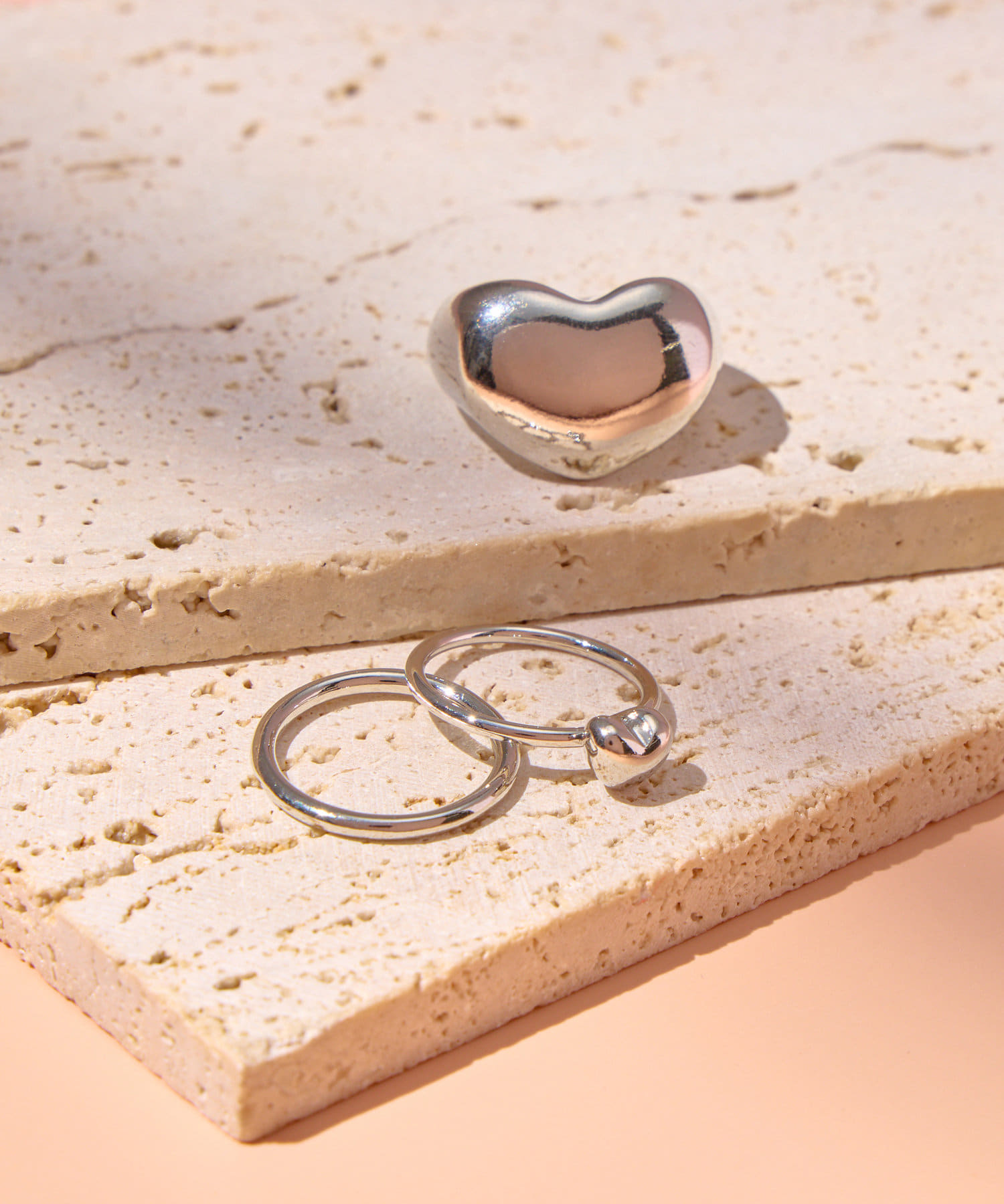 Lattice(ラティス) ハートメタルリングセット(3P)