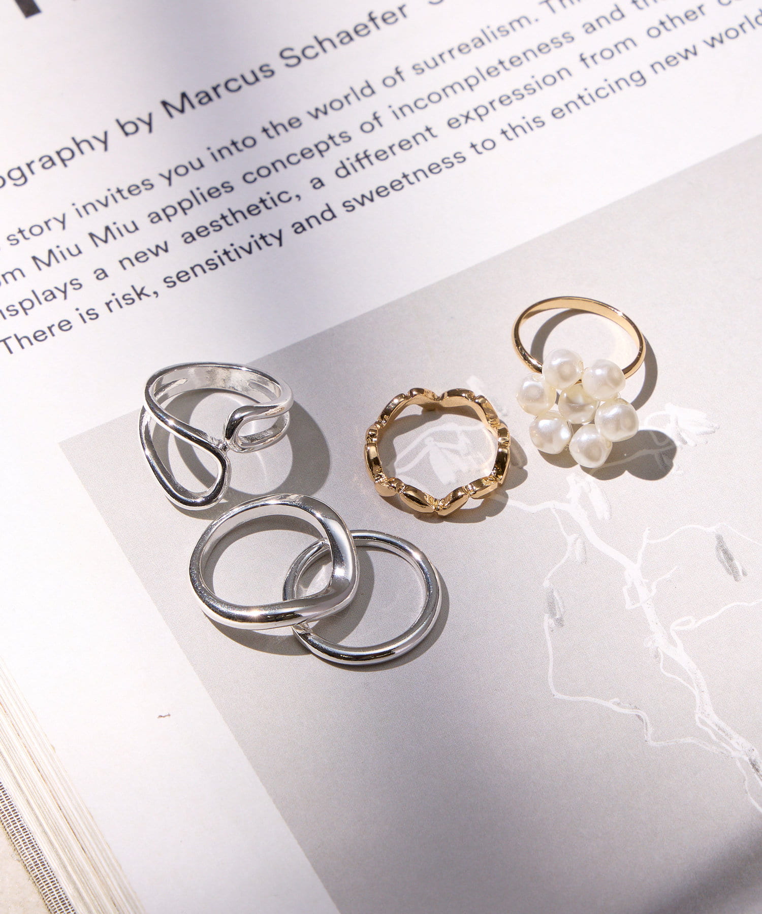 Lattice(ラティス) フラワーパールリングセット(2P)