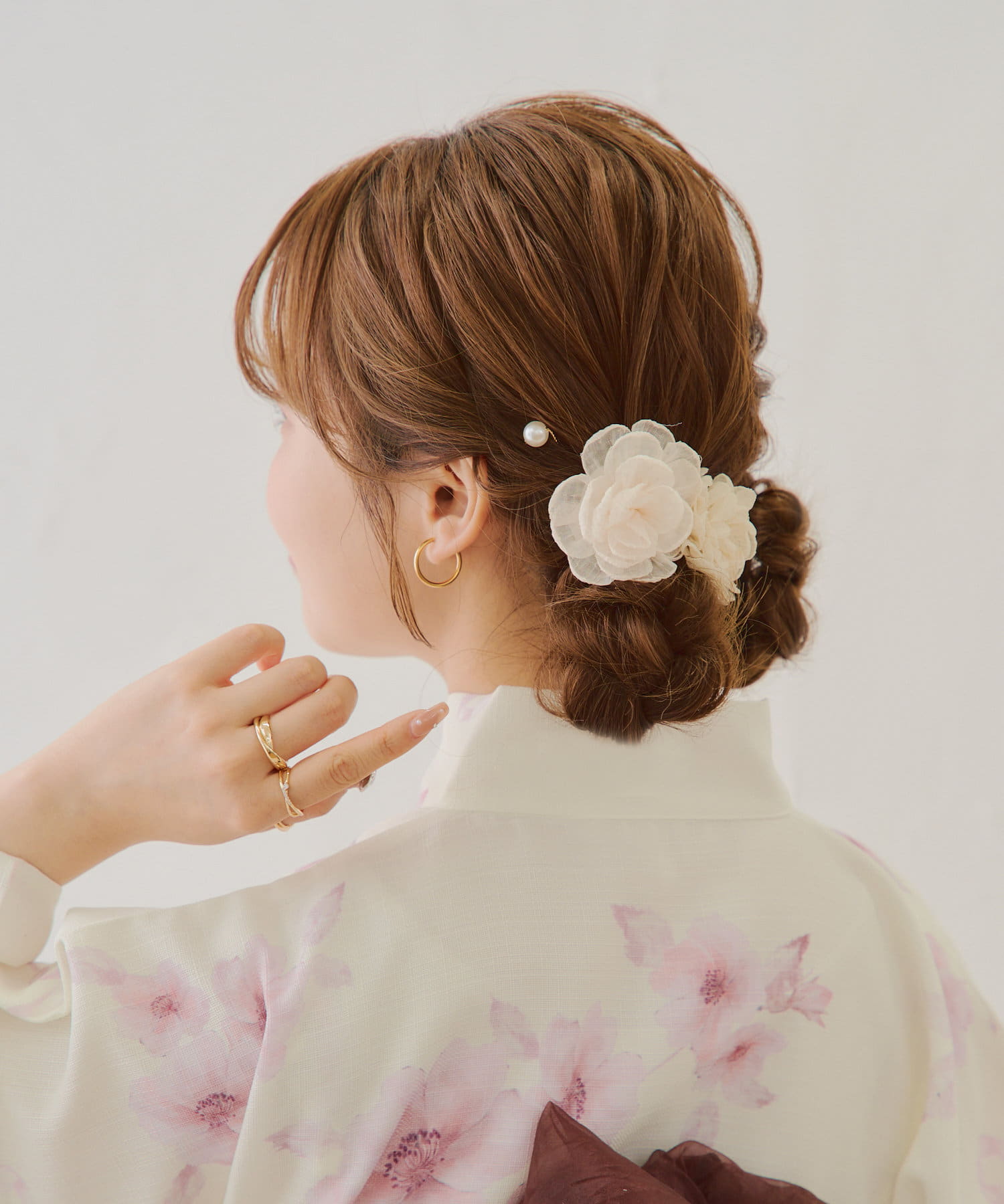 コンプレックスビズクリスタル花バレッタ 浴衣ヘアショップ袋付き コンプレックスビズクリスタル花バレッタ 浴衣ヘアショップ袋