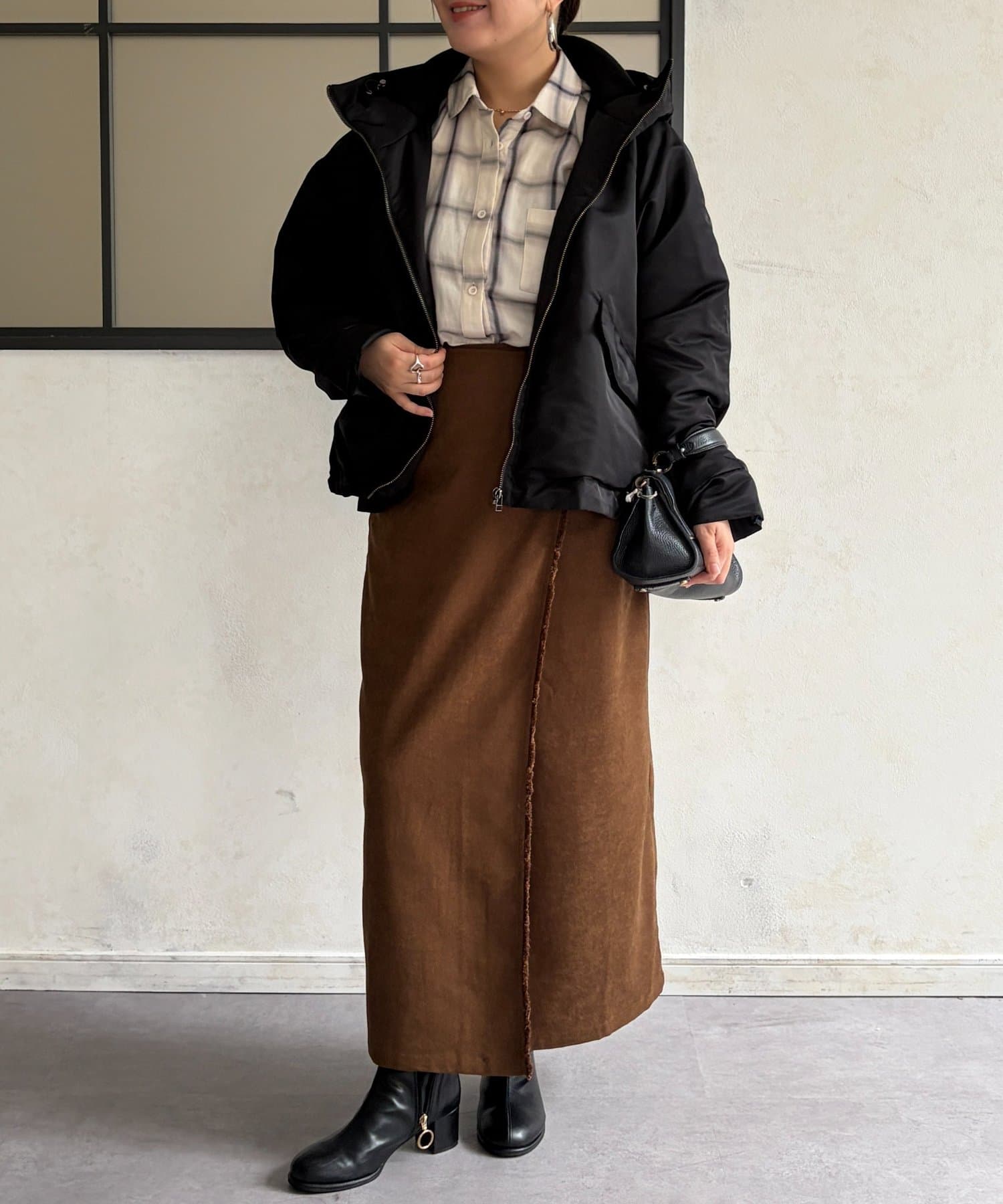 Chez toi(シェトワ) ナイロン中綿フードMA-1ジャケット