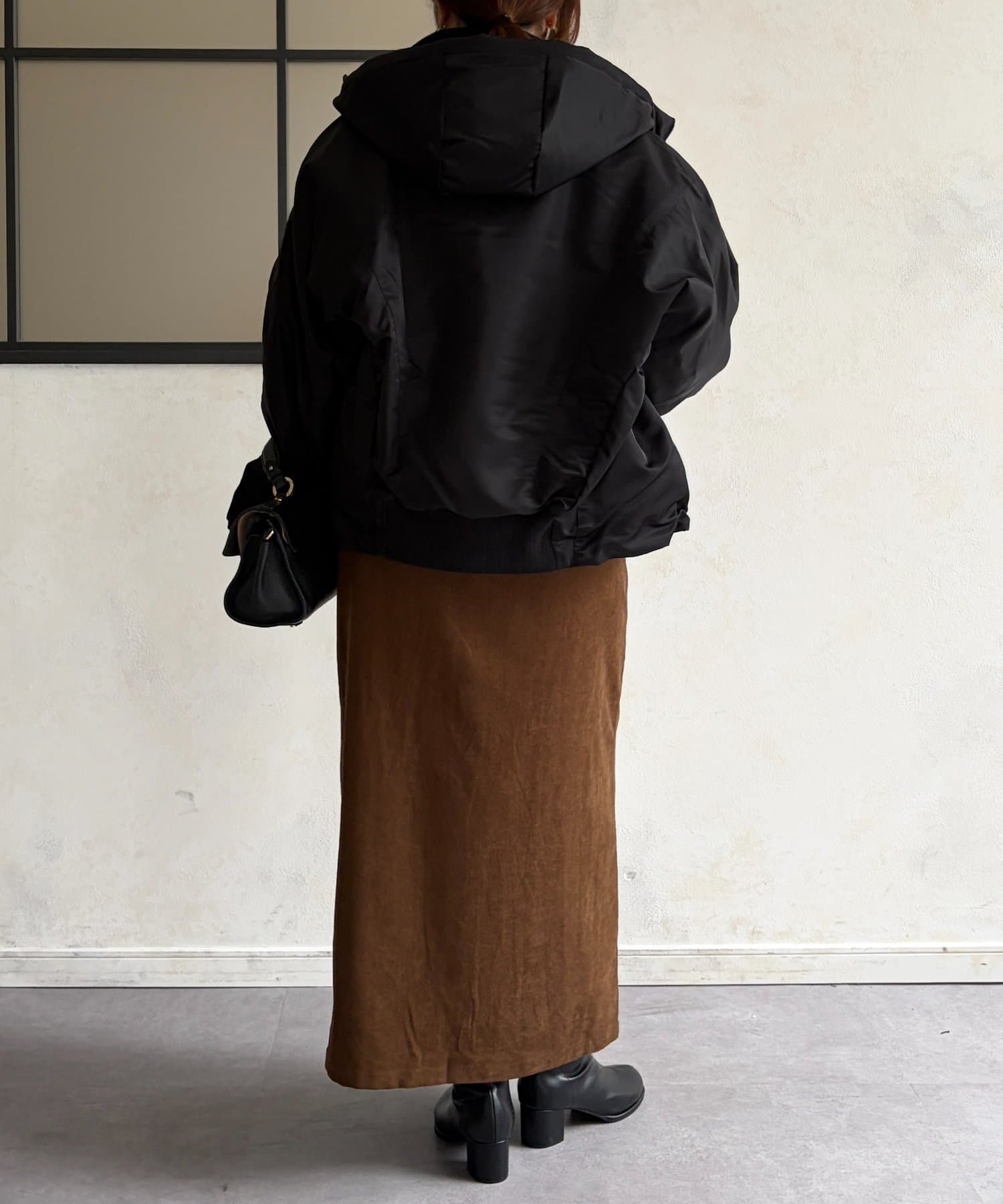 Chez toi(シェトワ) ナイロン中綿フードMA-1ジャケット