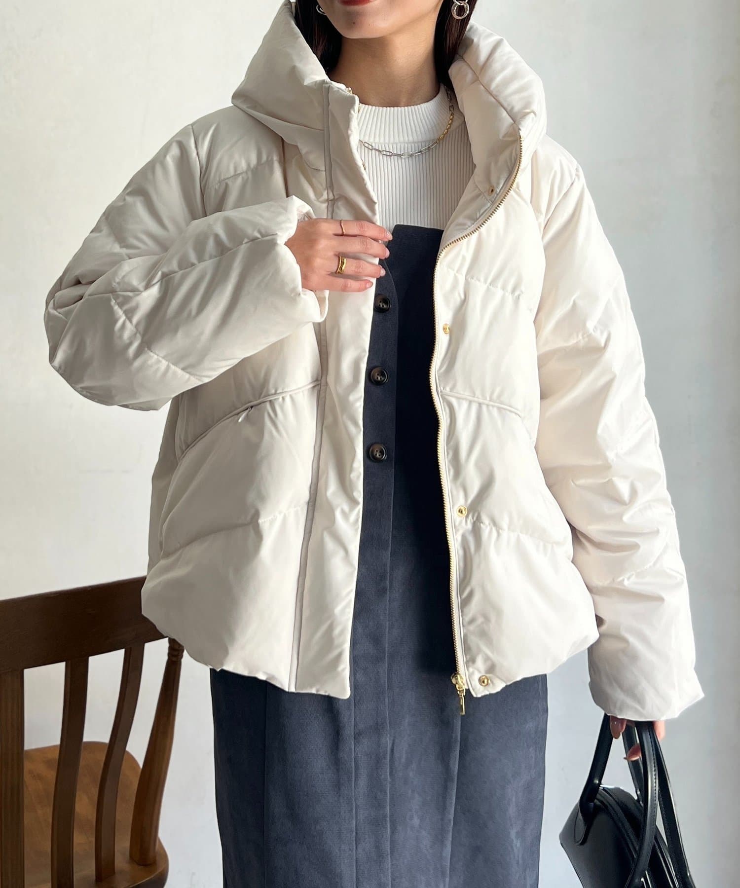 Chez toi(シェトワ) ボリュームネックストレッチダウン