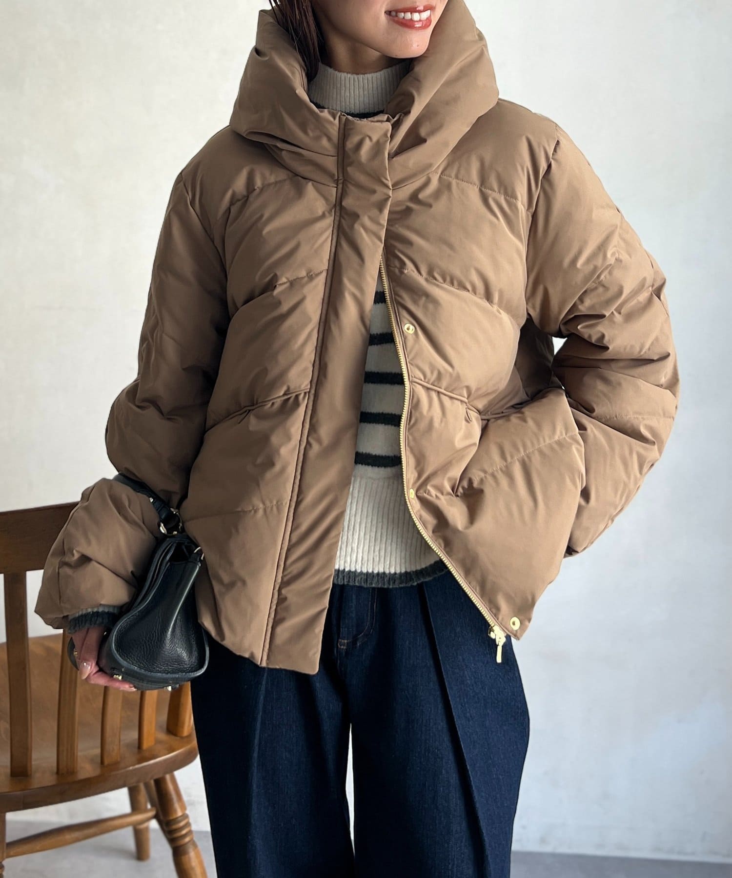 Chez toi(シェトワ) ボリュームネックストレッチダウン