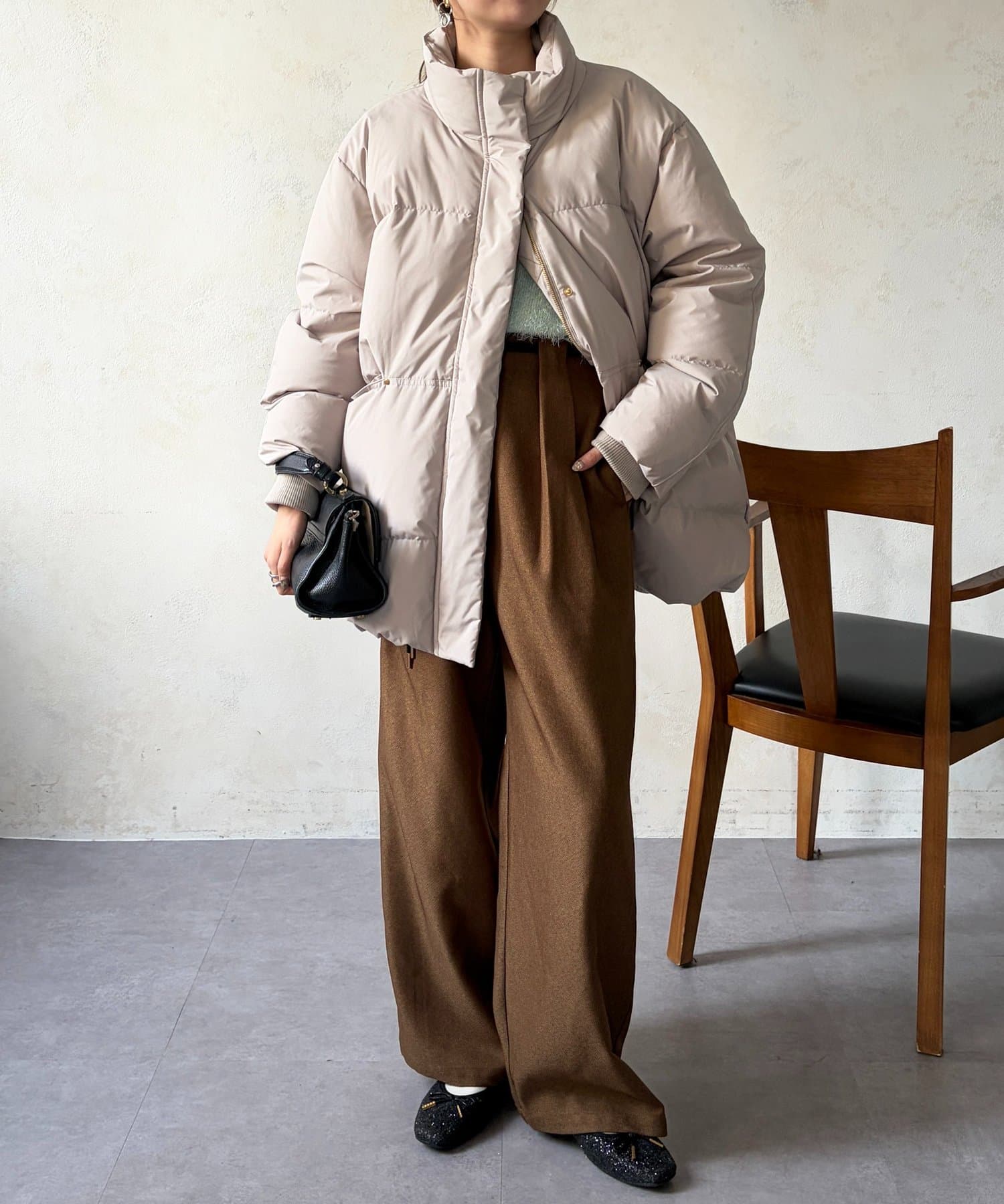 Chez toi(シェトワ) ボリュームネックミドルダウン