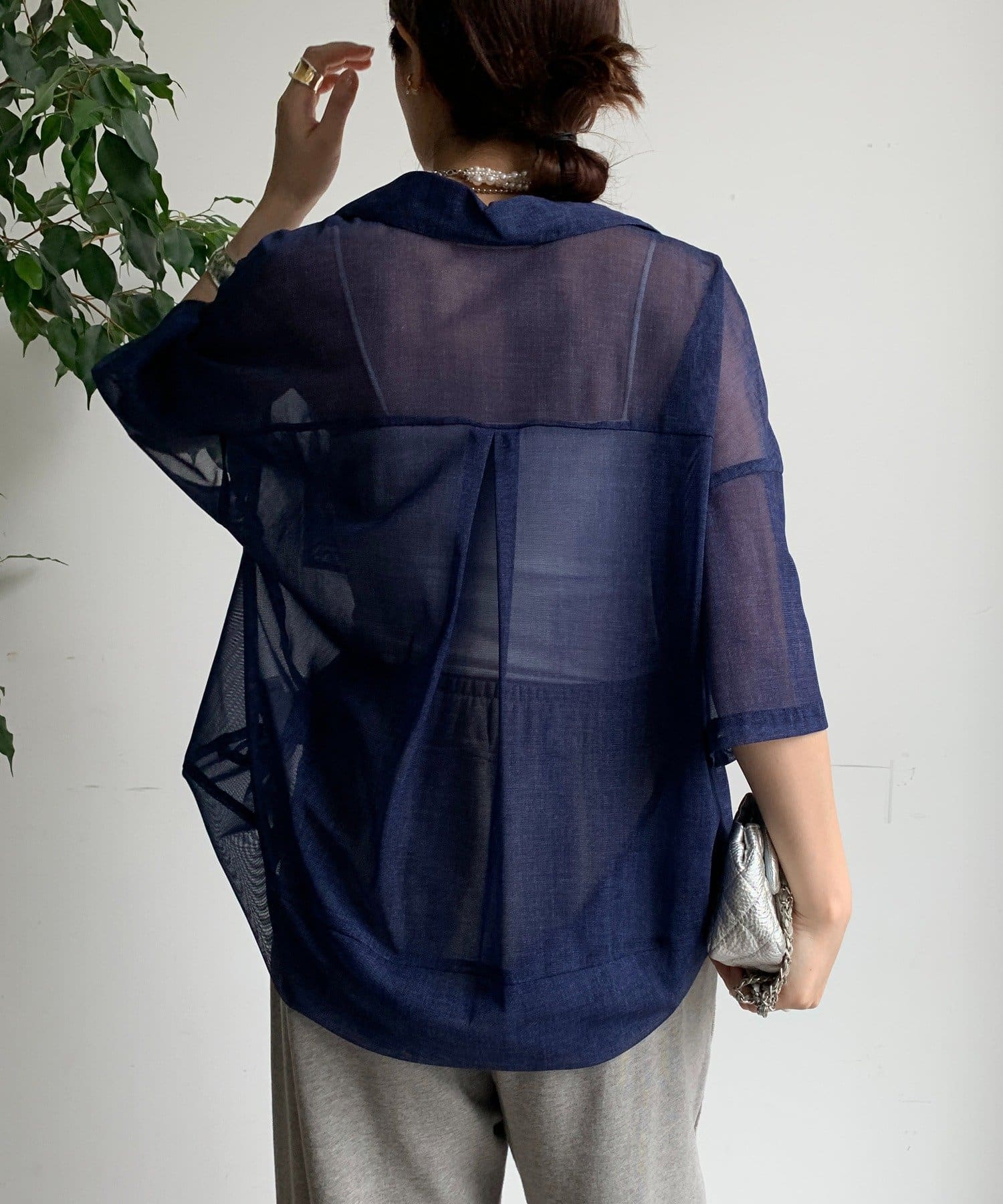 DOUDOU(ドゥドゥ) 【WEB限定】チュールデニムシャツ