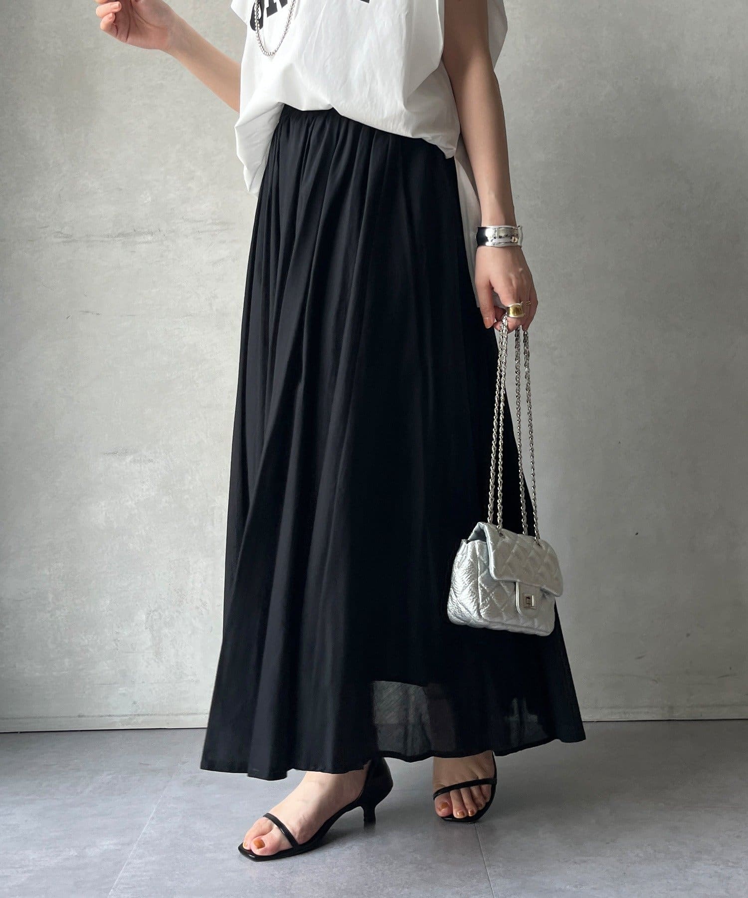 DOUDOU(ドゥドゥ) 【WEB限定】コットンフレアスカート