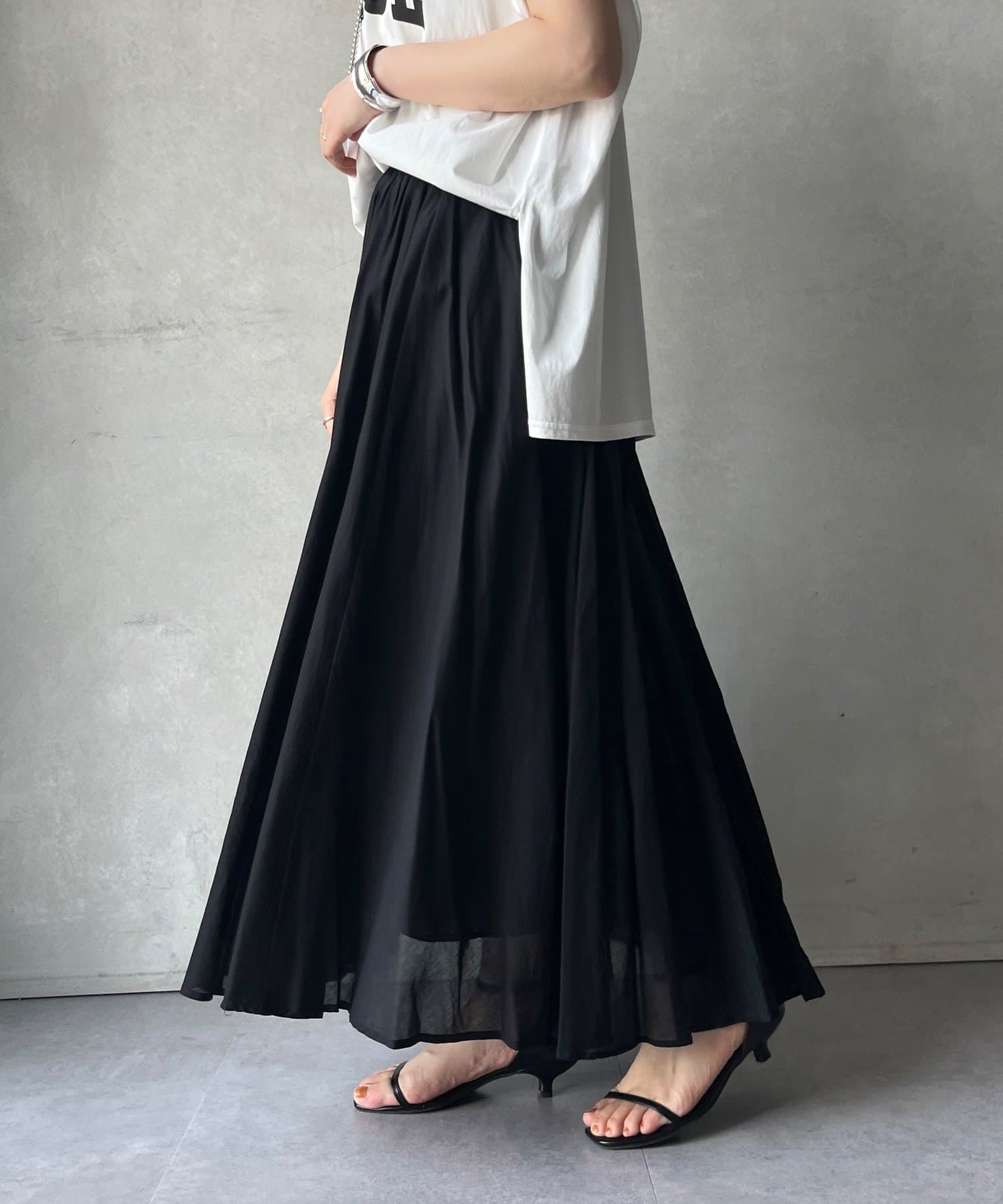 DOUDOU(ドゥドゥ) 【WEB限定】コットンフレアスカート