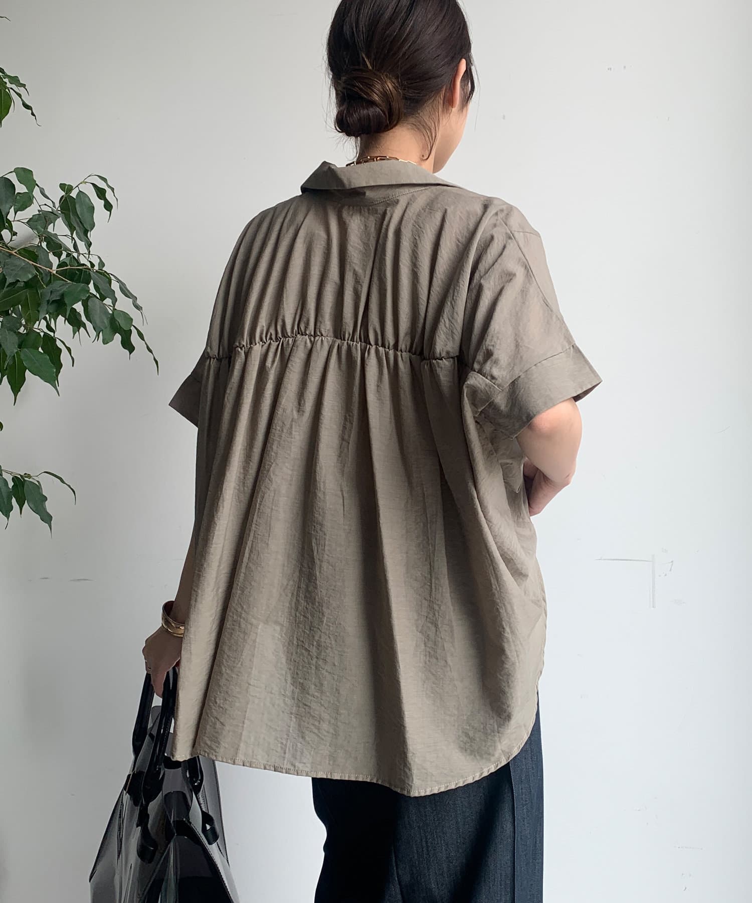 DOUDOU(ドゥドゥ) バックシャーリングスキッパーシャツ