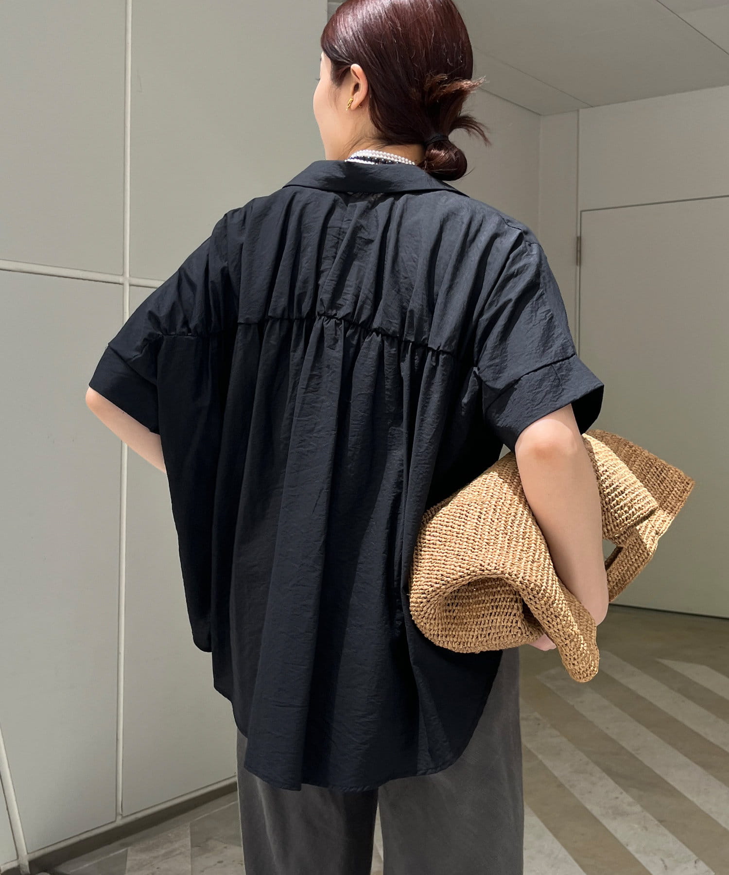 DOUDOU(ドゥドゥ) バックシャーリングスキッパーシャツ