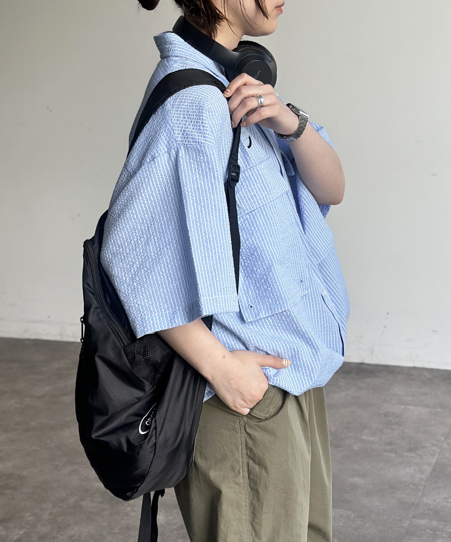 CPCM(シーピーシーエム) 半袖チェックフィッシングシャツ