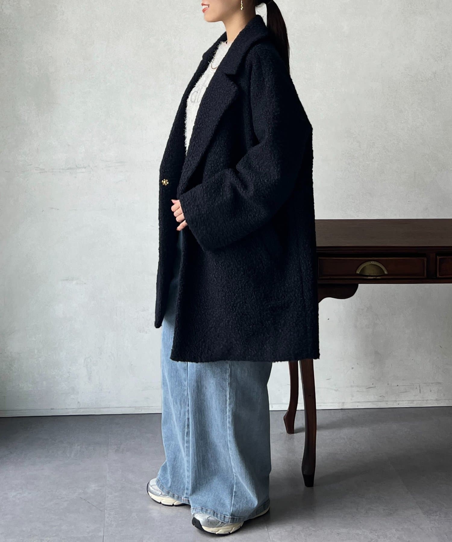 Chez toi(シェトワ) ブークレファーチェックコート