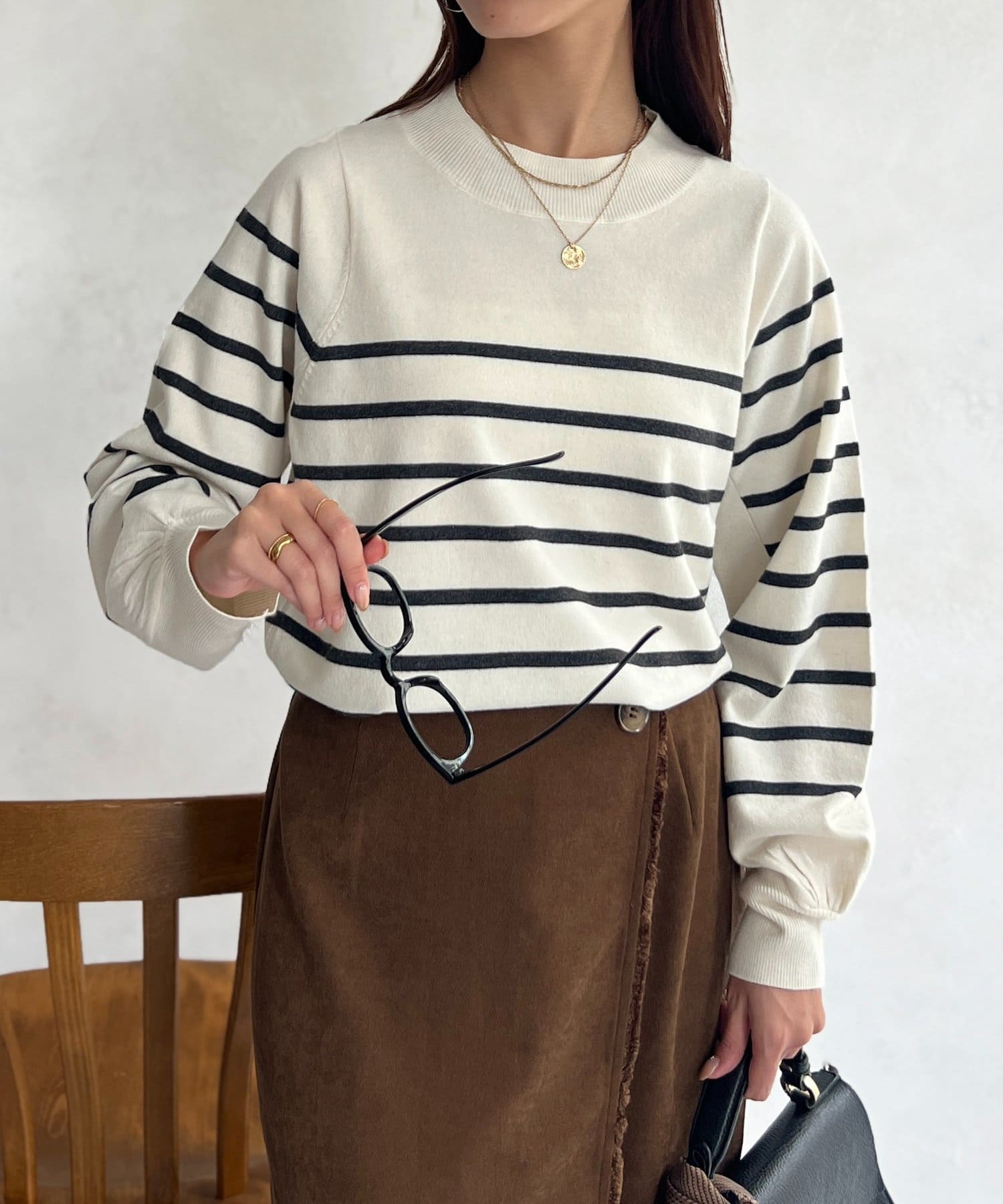 Chez toi(シェトワ) ウォッシャブル変形スリーブニット