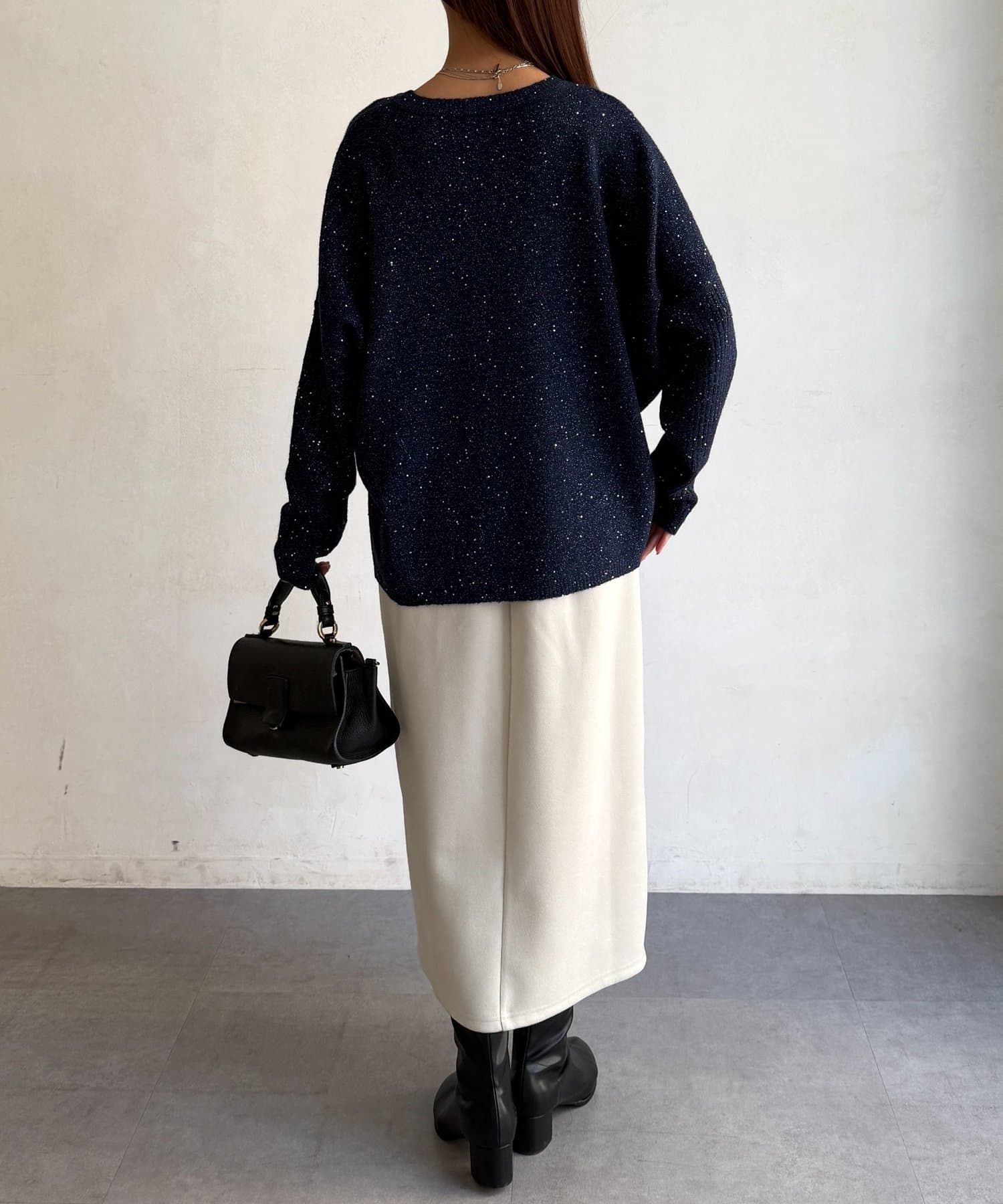 Chez toi(シェトワ) スパンコールドルマンニットプルオーバー