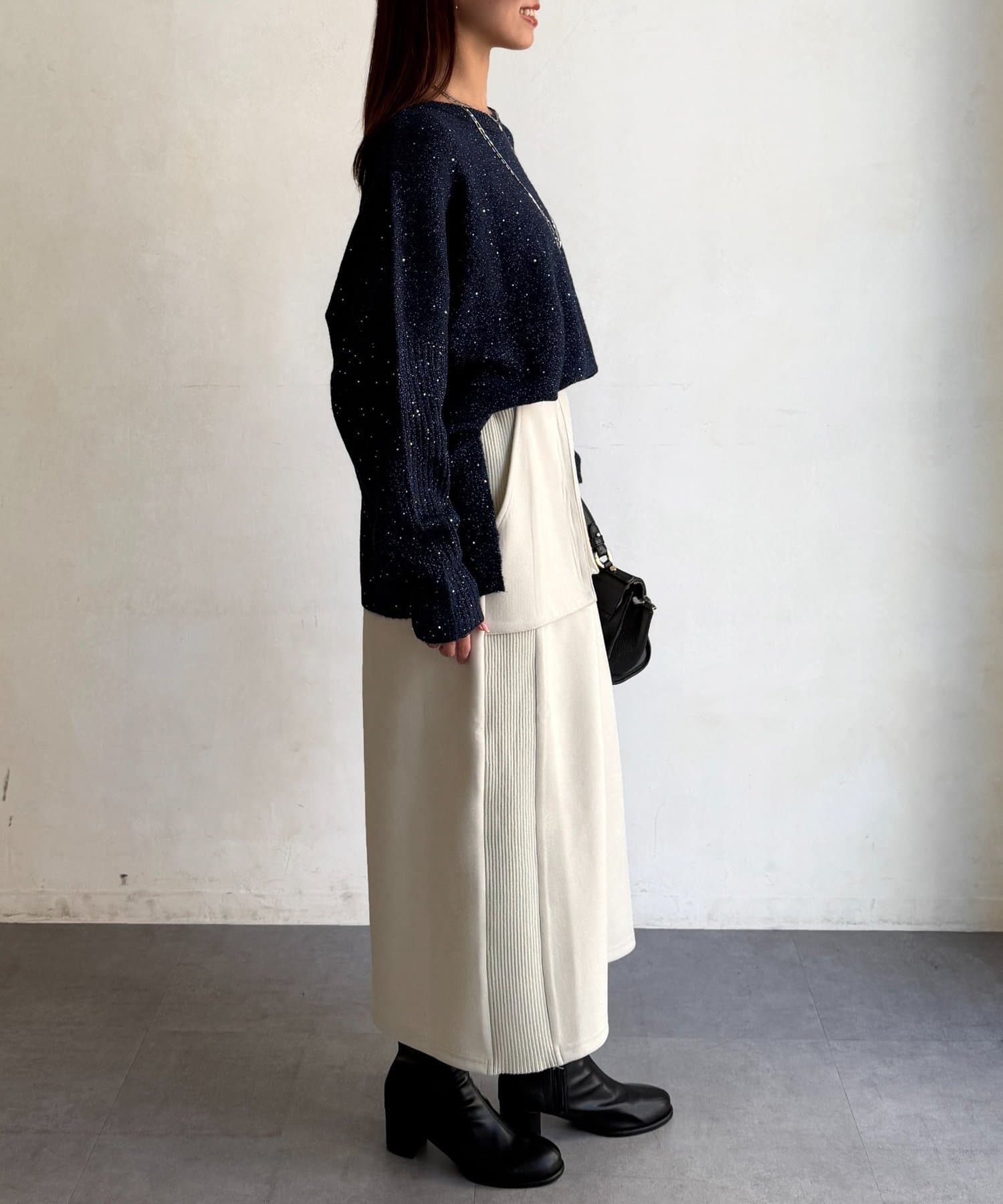 Chez toi(シェトワ) スパンコールドルマンニットプルオーバー