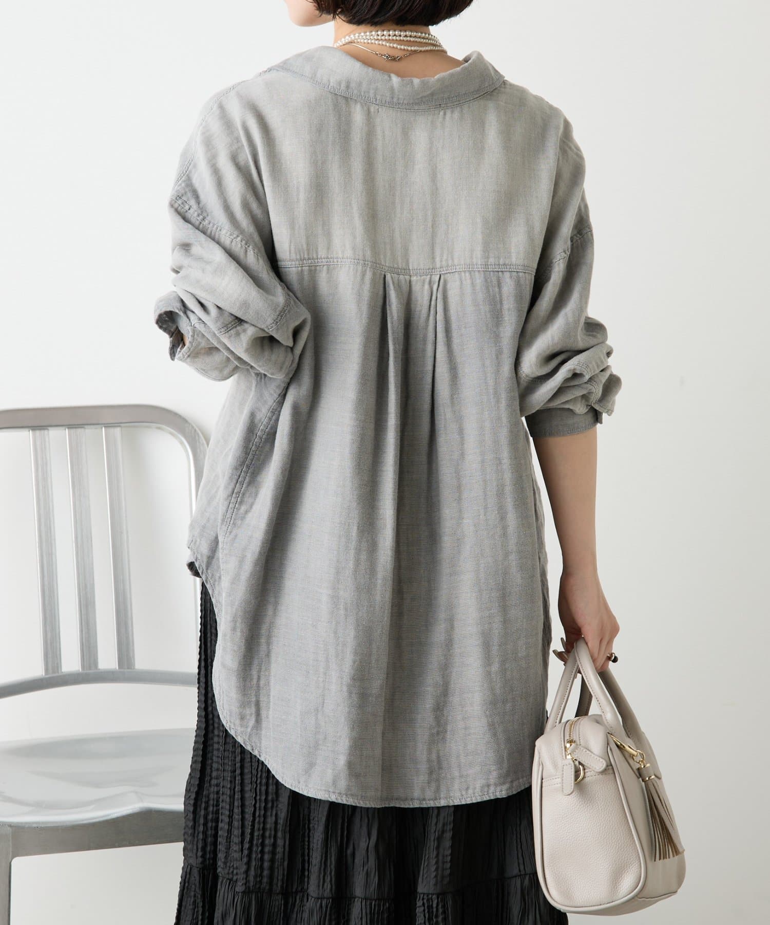 Jena　espace merveilleux(ジェナ　エスパスメルヴェイユ) ガーゼデニムシャツ