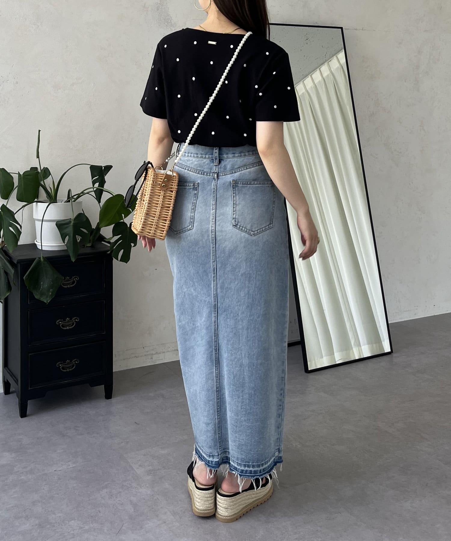 prose verse(プロズヴェール) バックメタルドット刺繍Ｔシャツ