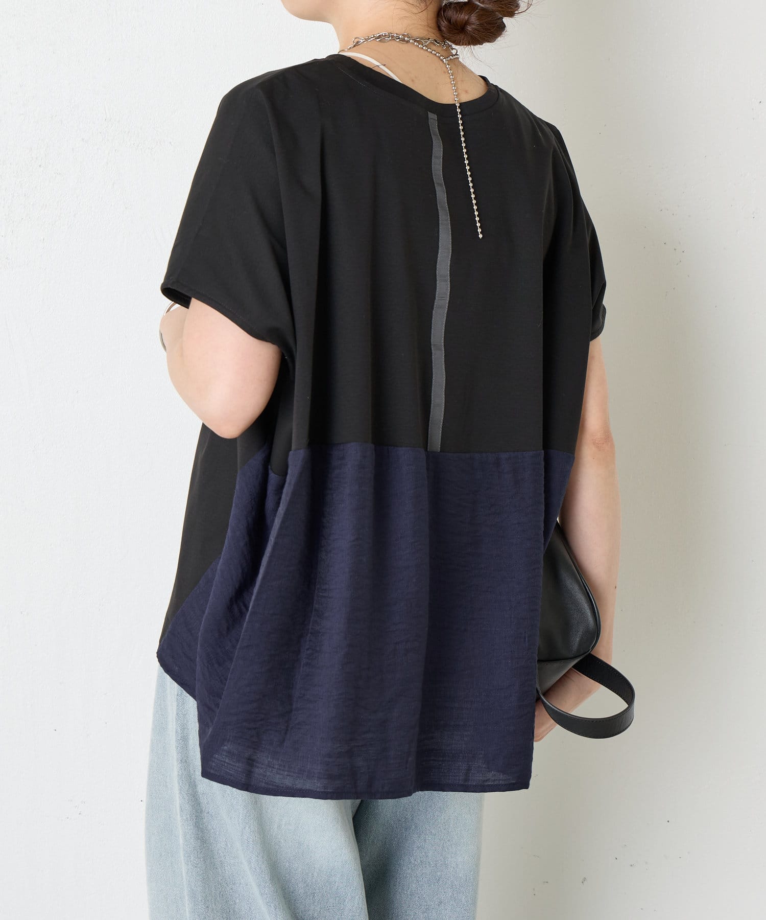 Jena　espace merveilleux(ジェナ　エスパスメルヴェイユ) 【大人の切替Ｔ】バックラインシルケットカットソー