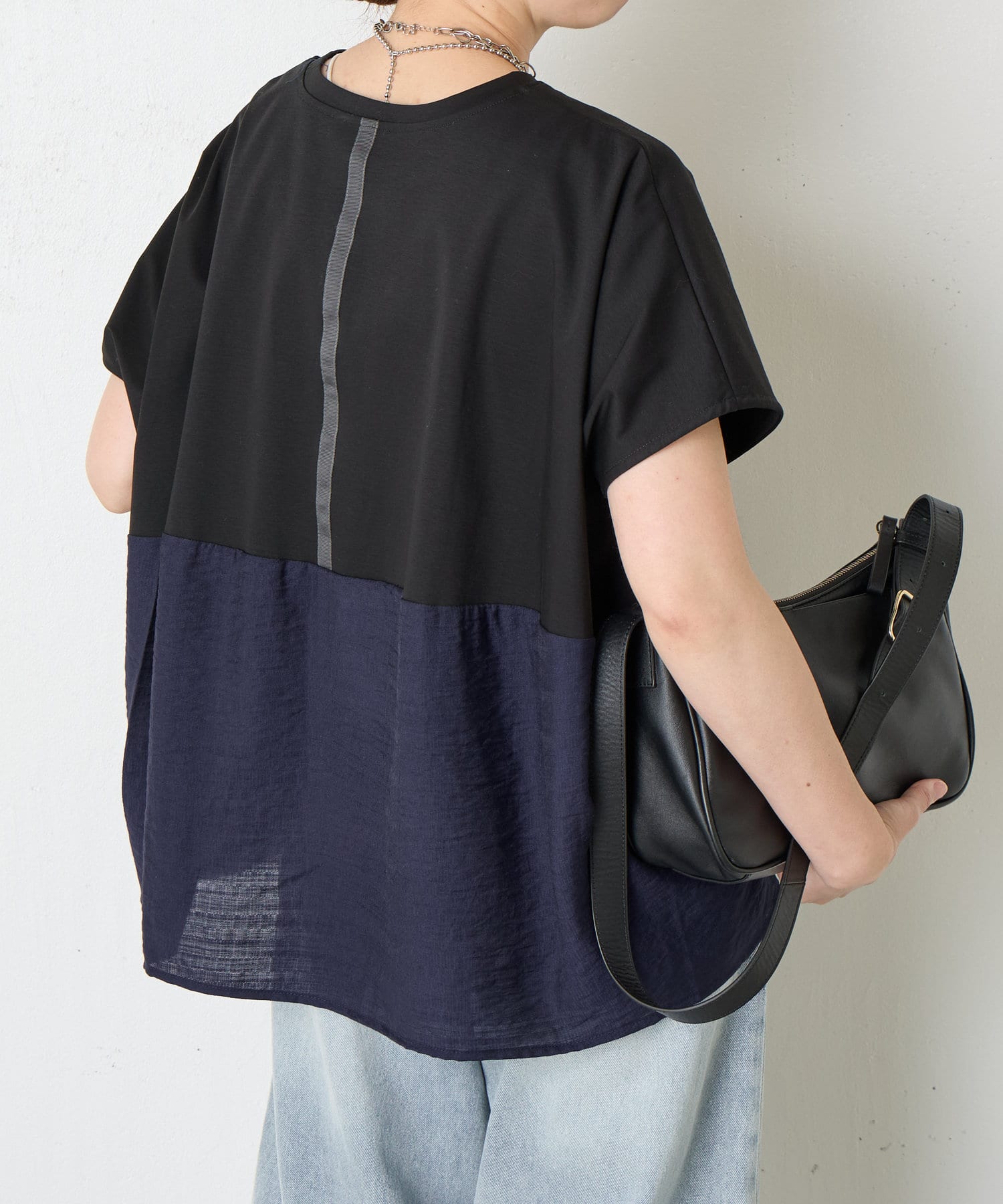 Jena　espace merveilleux(ジェナ　エスパスメルヴェイユ) 【大人の切替Ｔ】バックラインシルケットカットソー