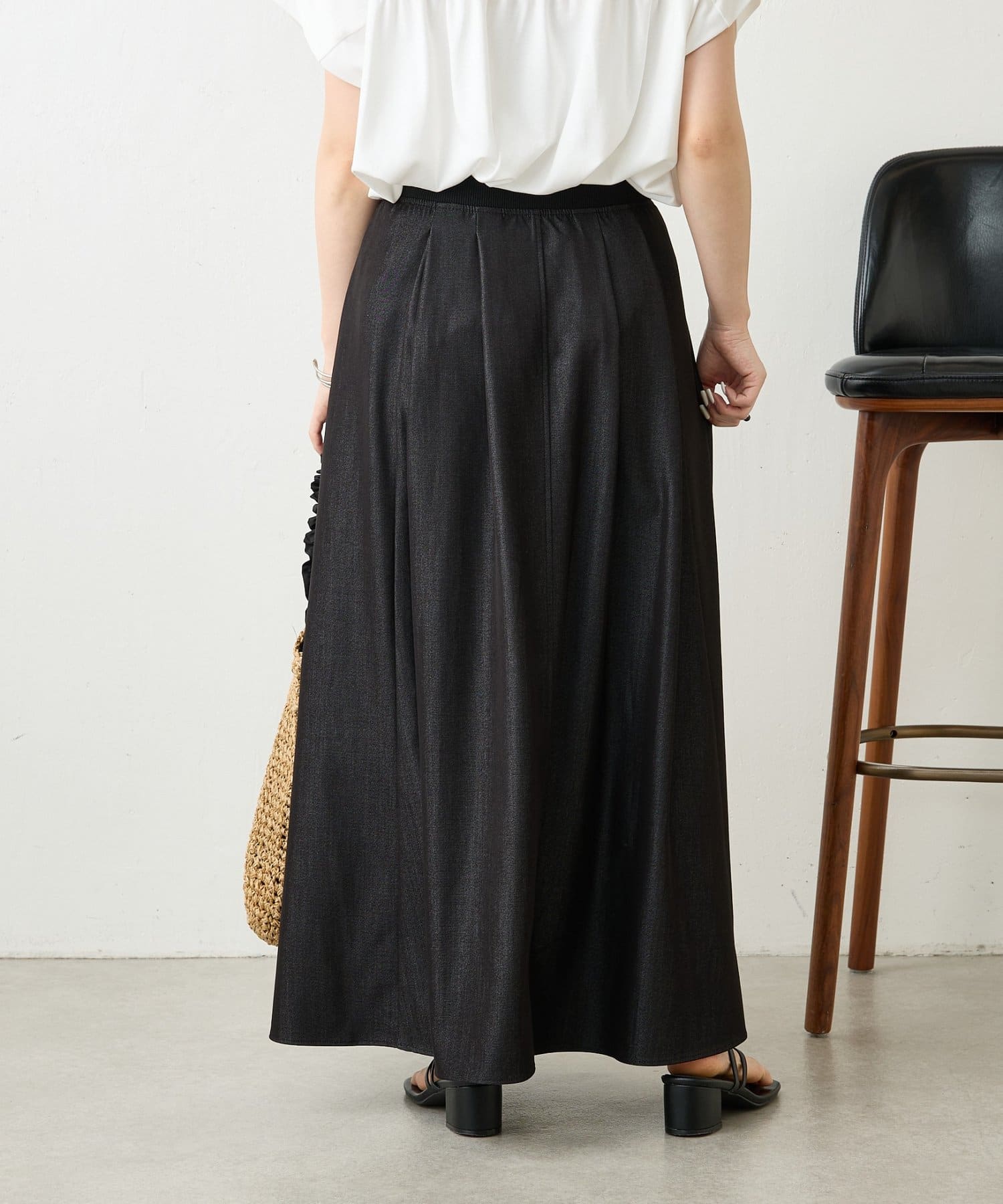 Jena　espace merveilleux(ジェナ　エスパスメルヴェイユ) テンセルデニムフレアスカート