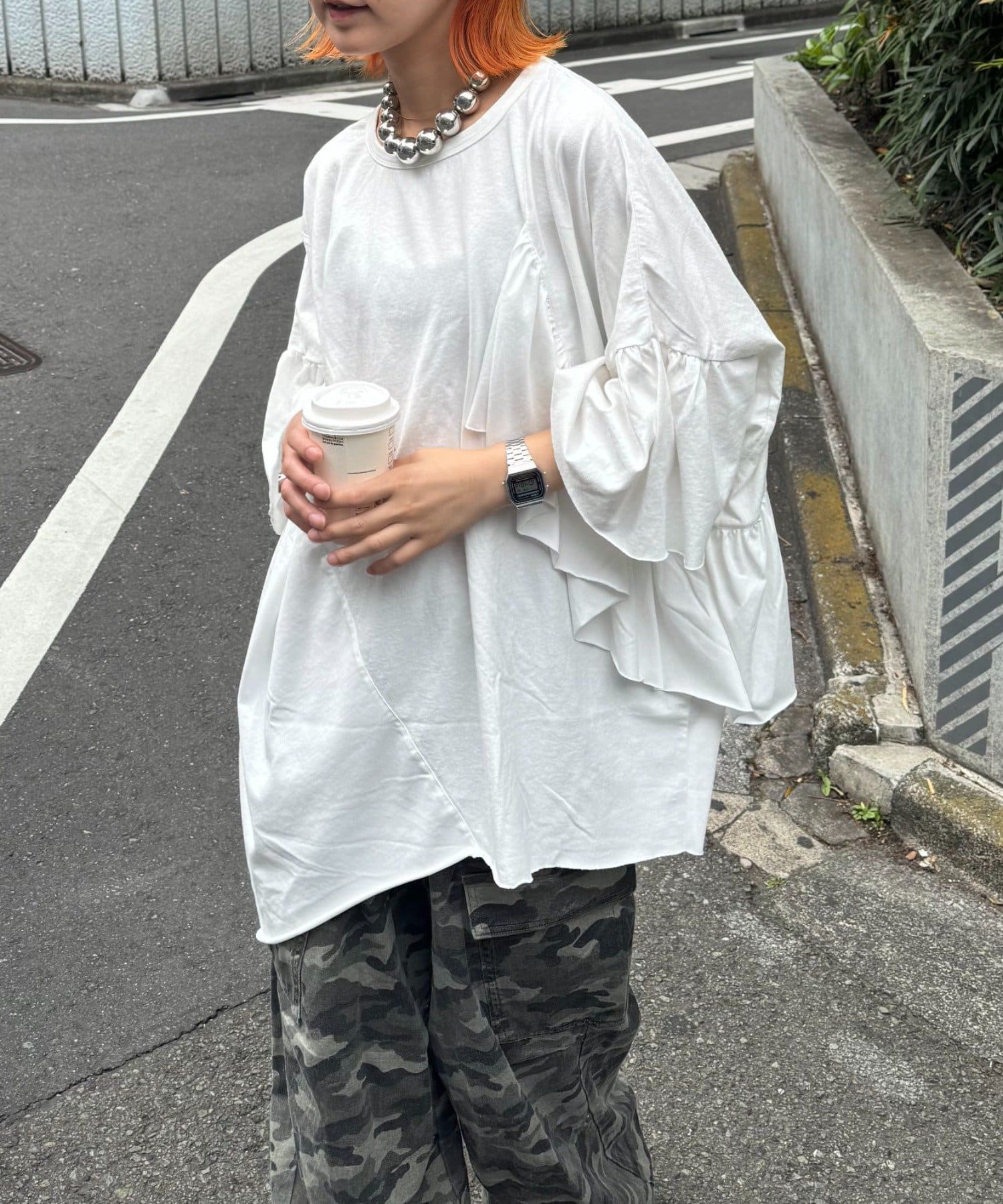 etsintaリメイクフリルオーバーTEE | CIAOPANIC TYPY(チャオ