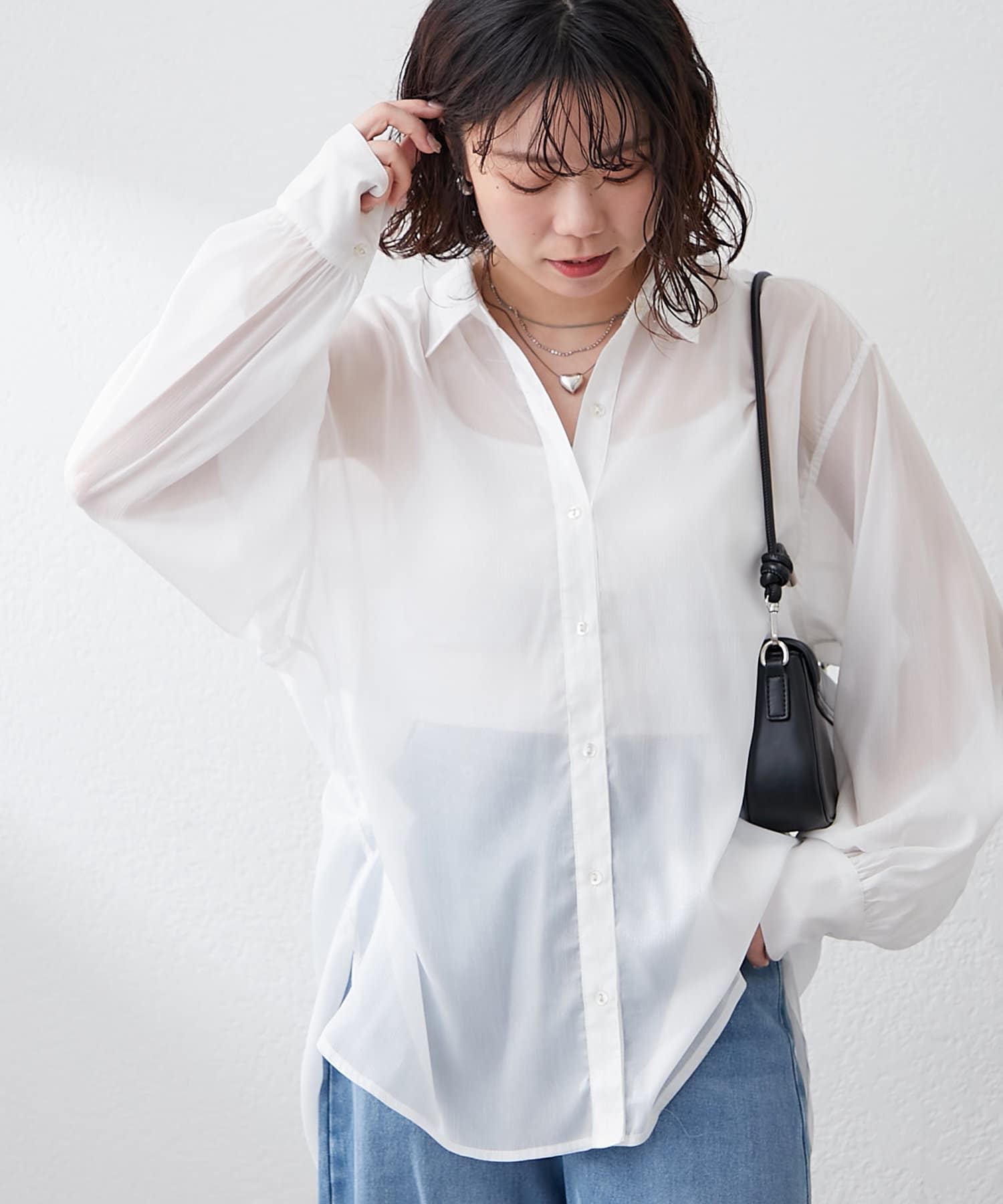 Remind me and forever(リマインドミーアンドフォーエバー) 夏のマストアイテム、ラメシアー楊柳ＢＩＧシャツ