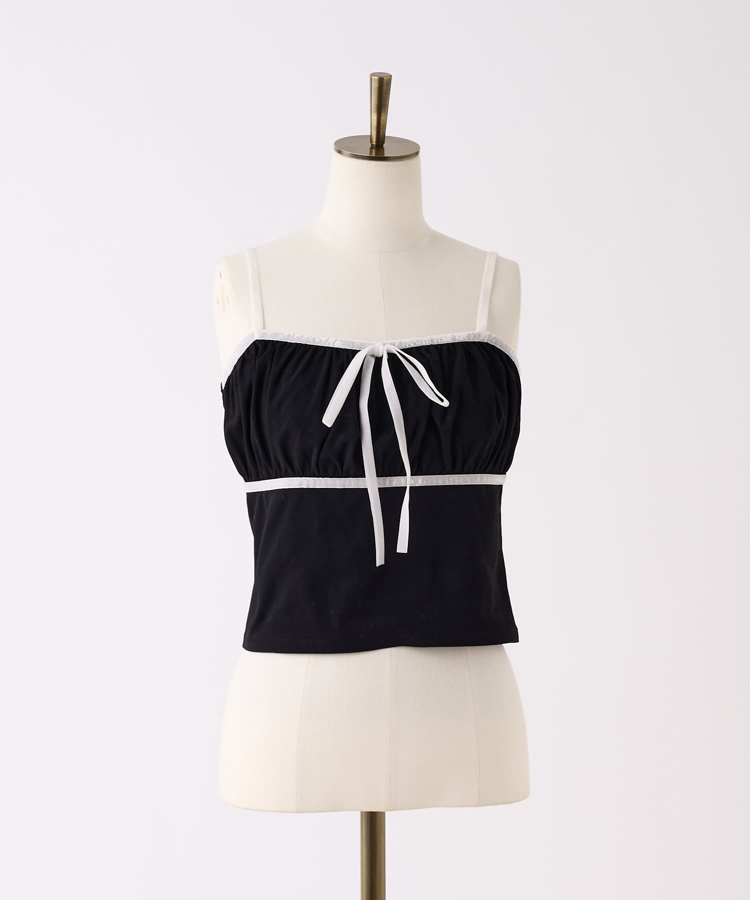 NICE CLAUP / OLIVE des OLIVE OUTLET(ナイスクラップ  / オリーブ デ オリーブ アウトレット) 【one after another】ベロアリボンキャミ