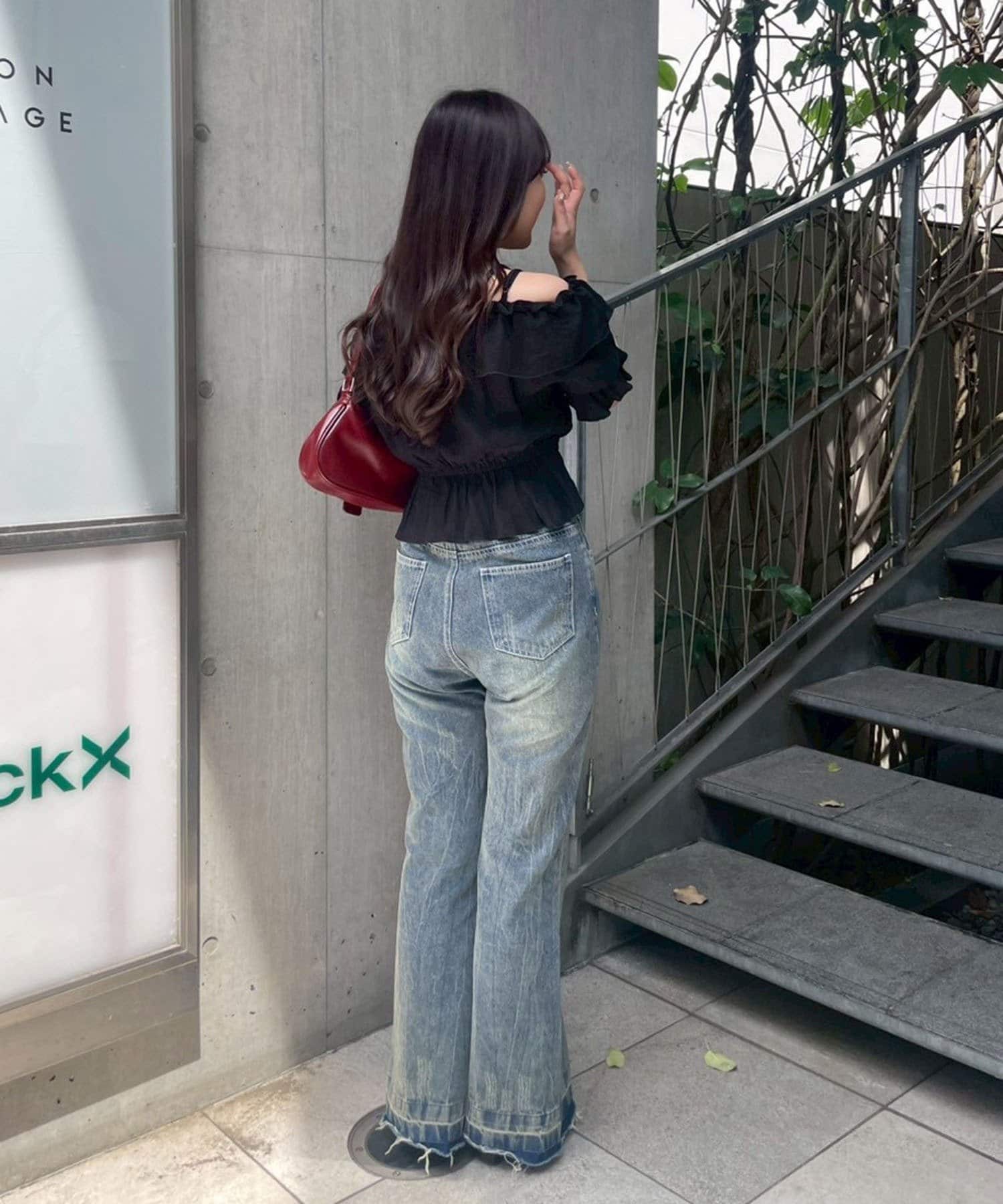 NICE CLAUP / OLIVE des OLIVE OUTLET(ナイスクラップ  / オリーブ デ オリーブ アウトレット) 【continuer】2WAYフリルブラウス