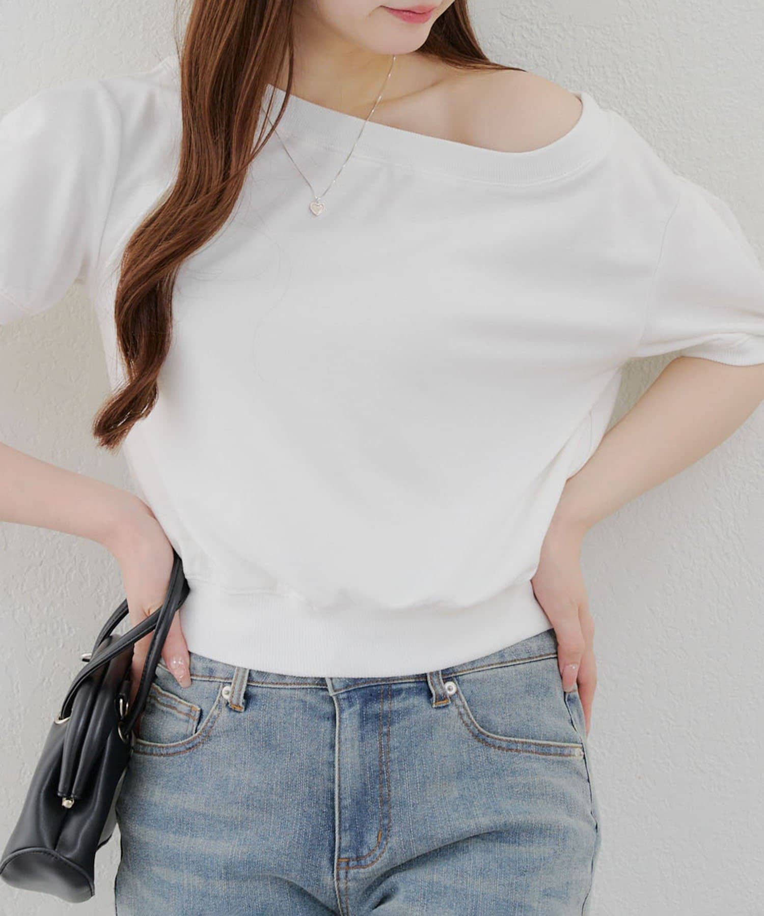 NICE CLAUP / OLIVE des OLIVE OUTLET(ナイスクラップ  / オリーブ デ オリーブ アウトレット) 【RMAF】バックリボンオフショルプルオーバー