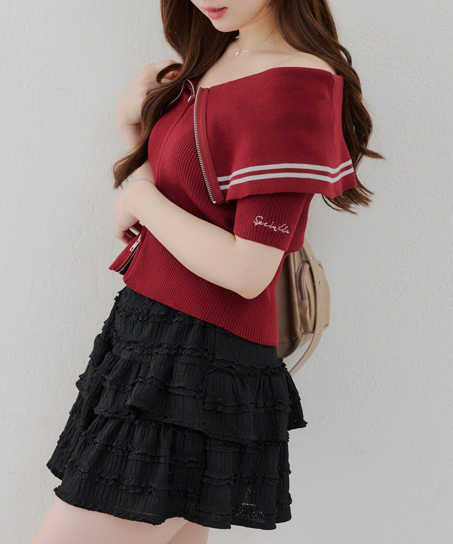 NICE CLAUP / OLIVE des OLIVE OUTLET(ナイスクラップ  / オリーブ デ オリーブ アウトレット) 【ANOTHER BRANCH】ライン入りWZIPポロ