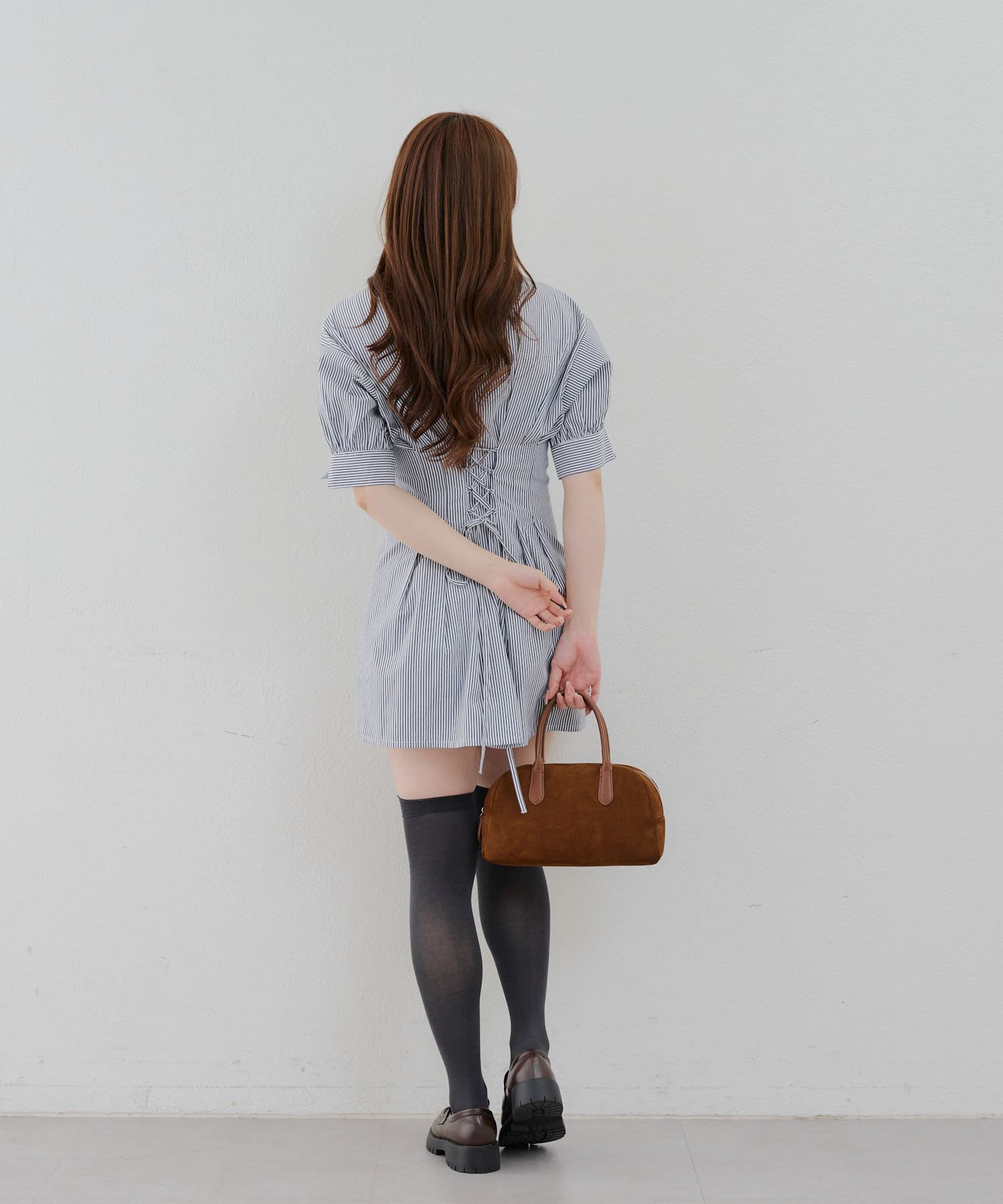 Remind me and forever(リマインドミーアンドフォーエバー) 後ろレースアップミニワンピース