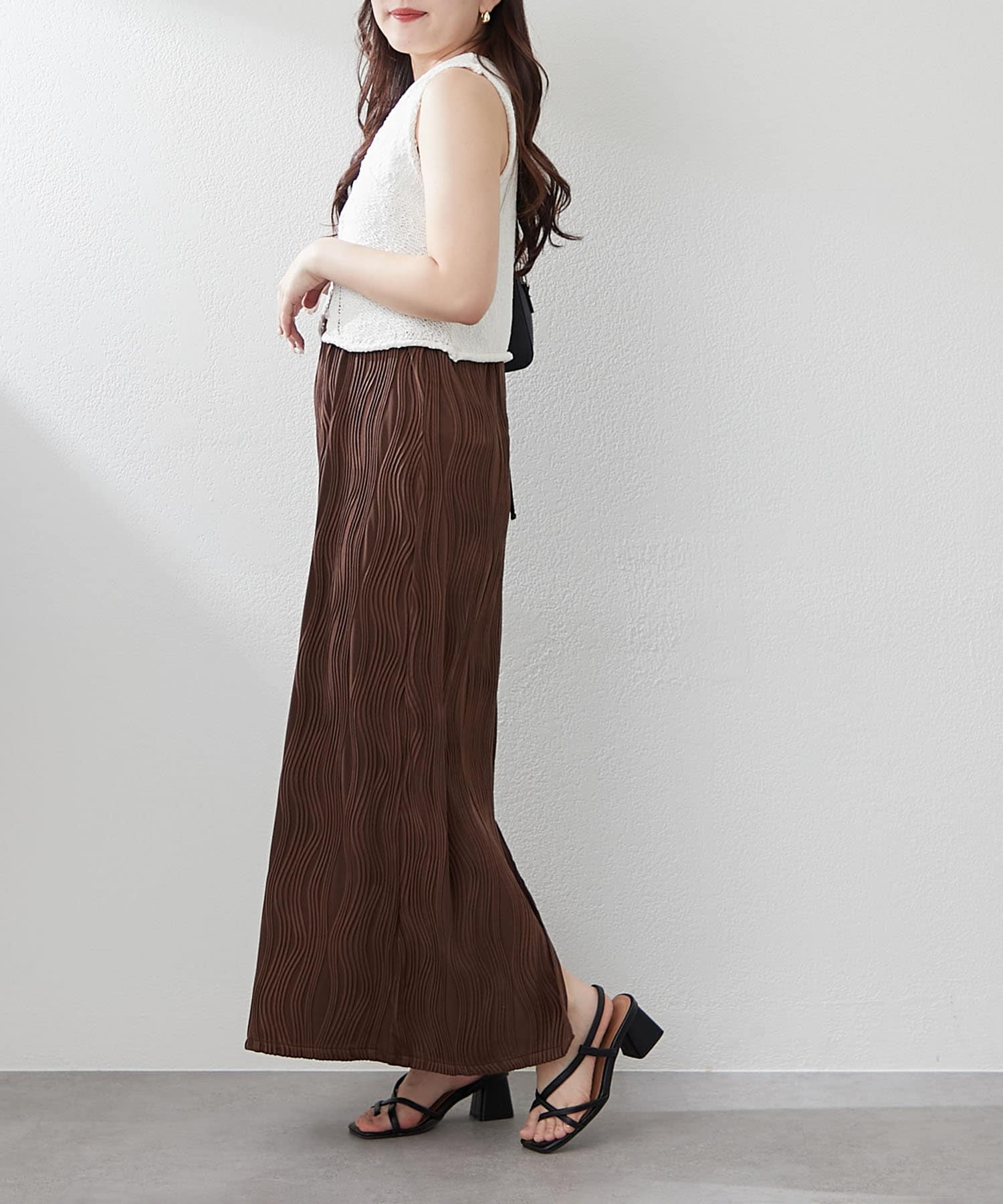 ウェーブジャガード柄キャミワンピース | Remind me and forever