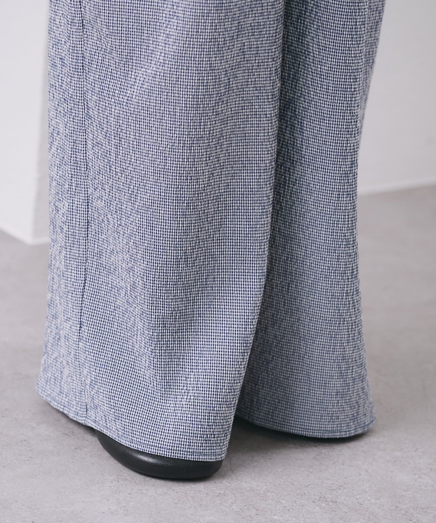 Kastane(カスタネ) 【低身長サイズ/2サイズ展開/前後2WAY/無地&チェック/WEB限定カラー】シャーリングイージーオールインワン