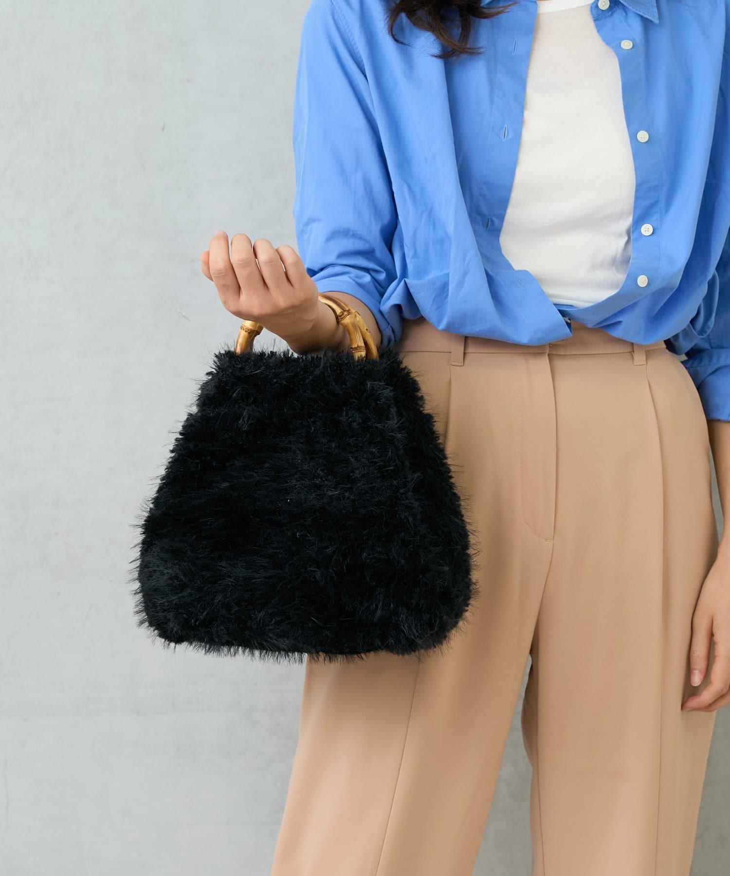 BIRTHDAY BAR(バースデイバー) FUR BAMBOO TOTE　ファーバンブートートバッグ