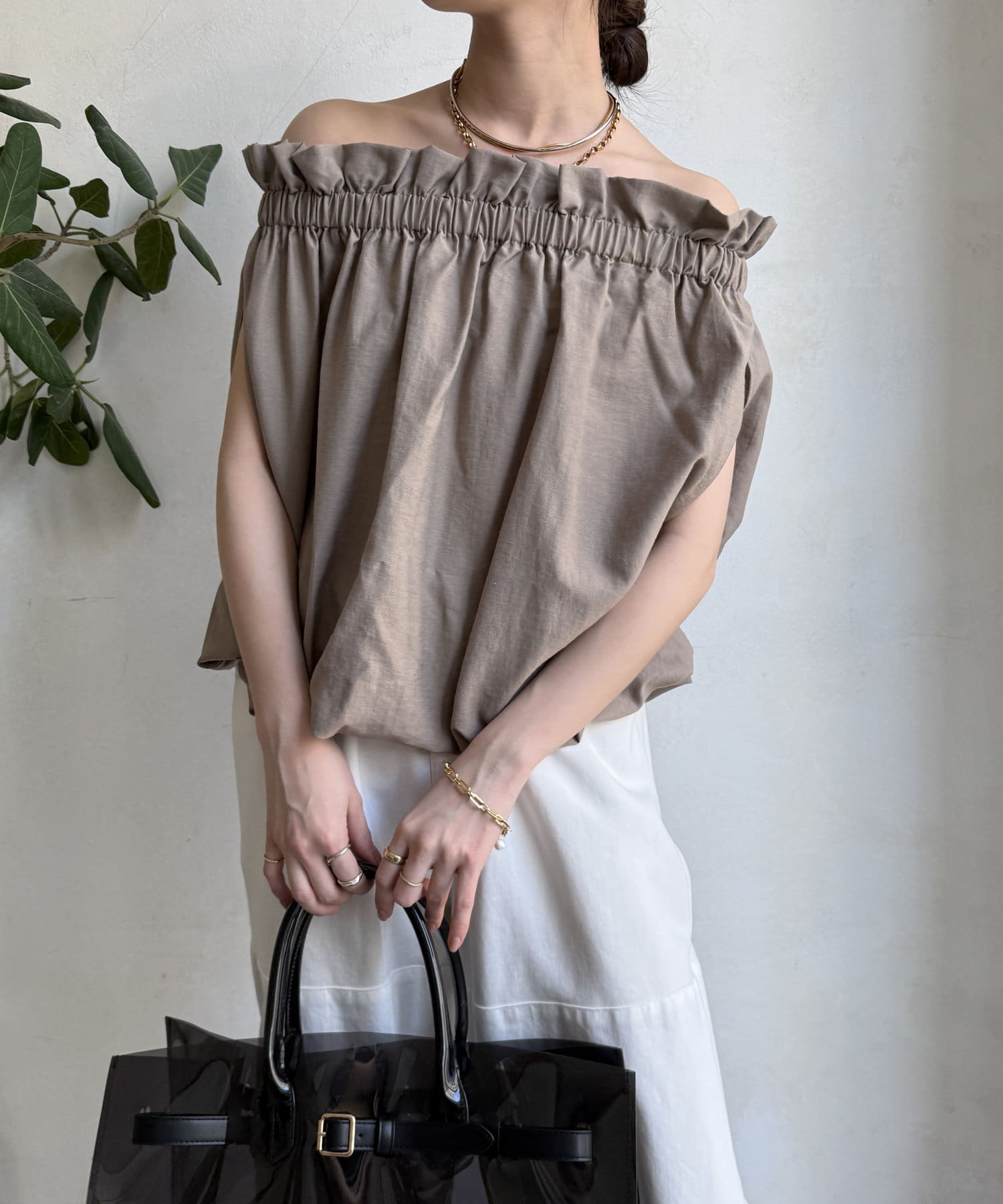 OUTLET(アウトレット) 【DouDou】リネンバルーンマルチWAYキャミ