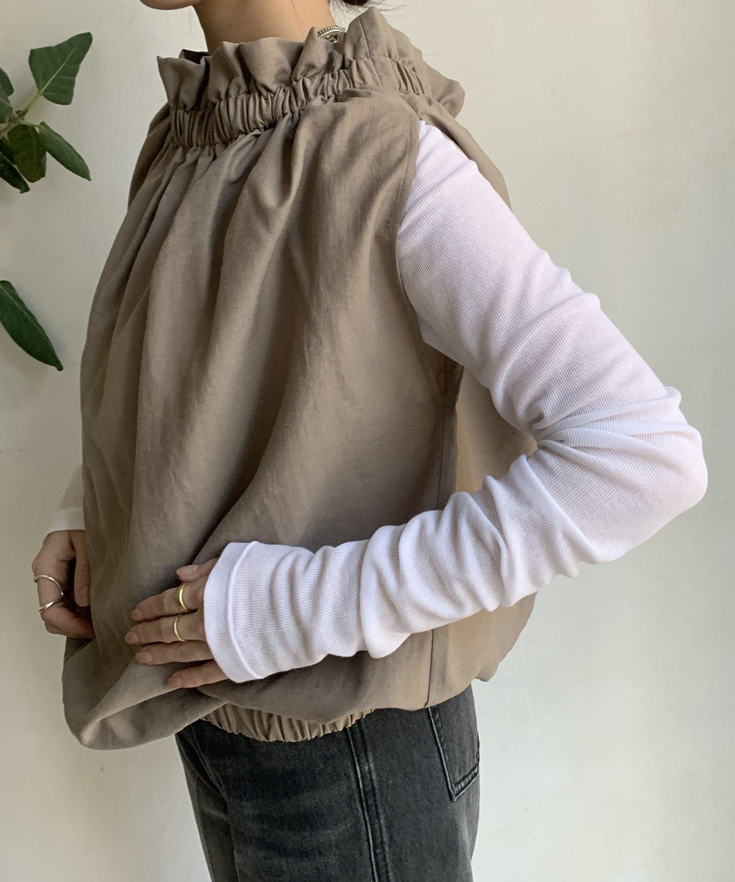 OUTLET(アウトレット) 【DouDou】リネンバルーンマルチWAYキャミ