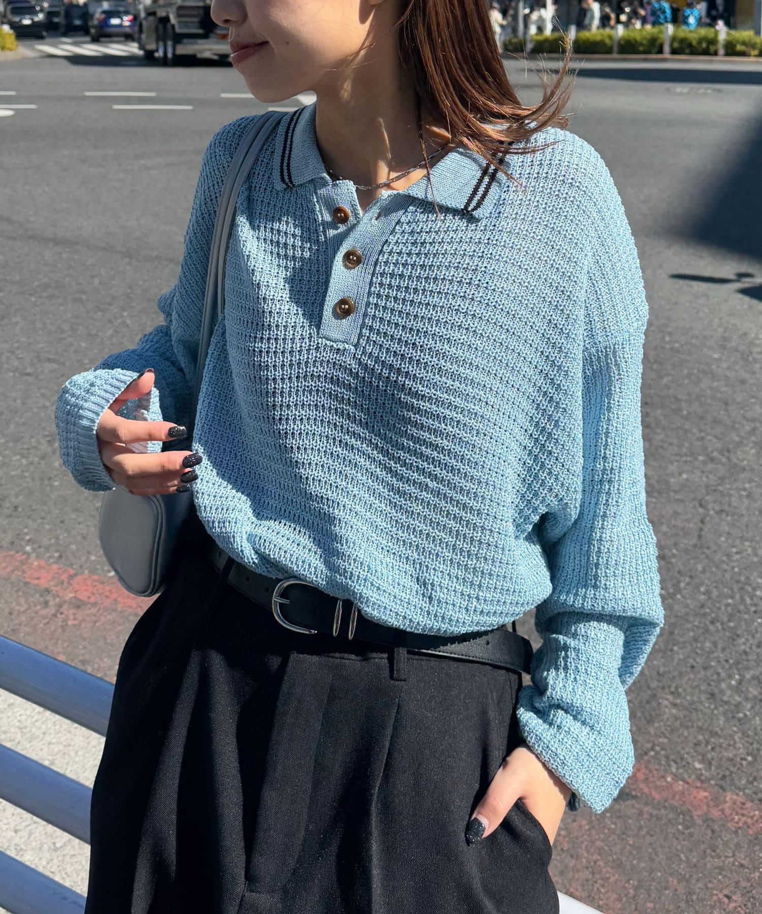 OUTLET(アウトレット) 【Ciaopanic】メッシュラインニットポロシャツ