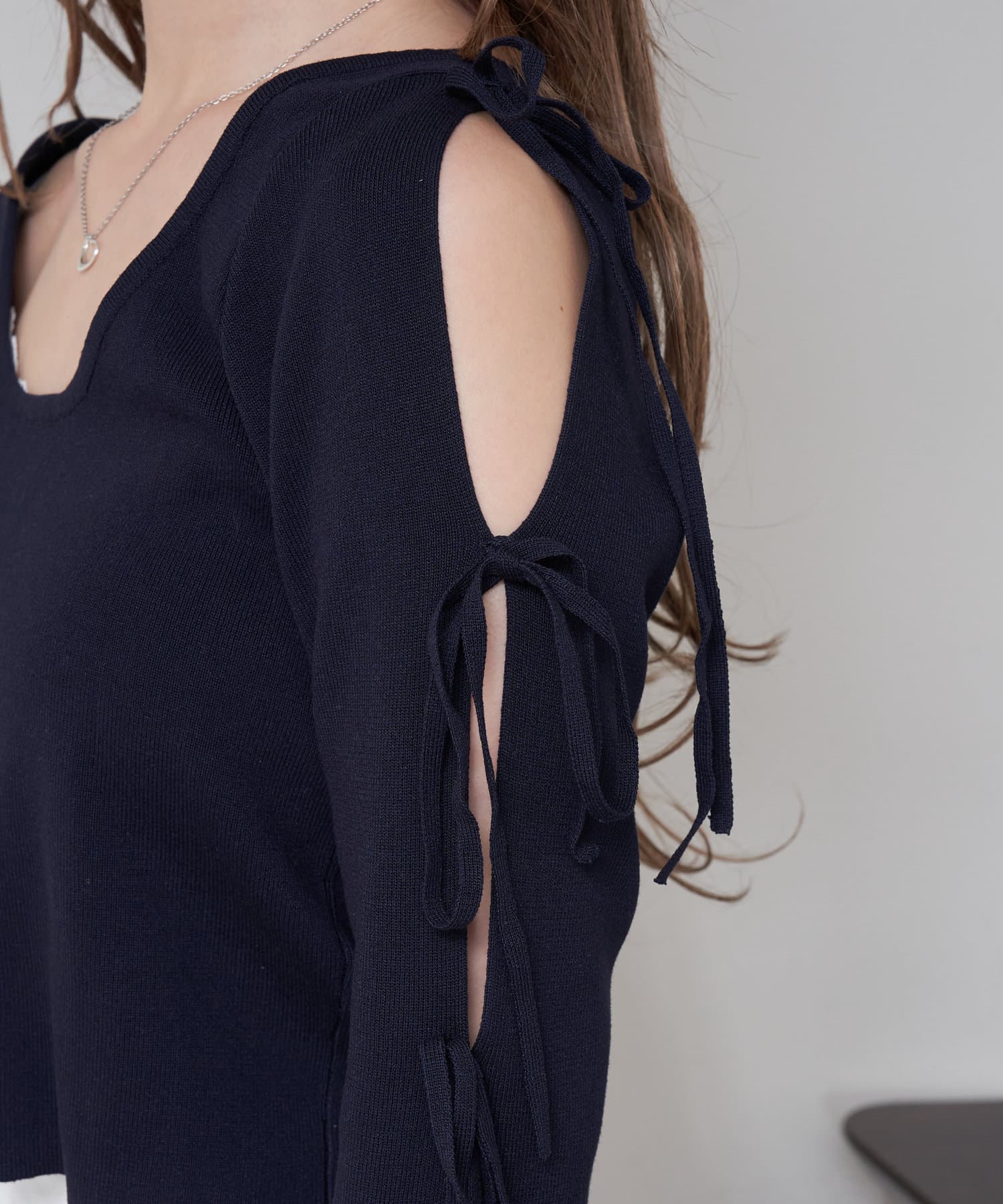 OUTLET(アウトレット) 【RAY CASSIN】袖リボンニット