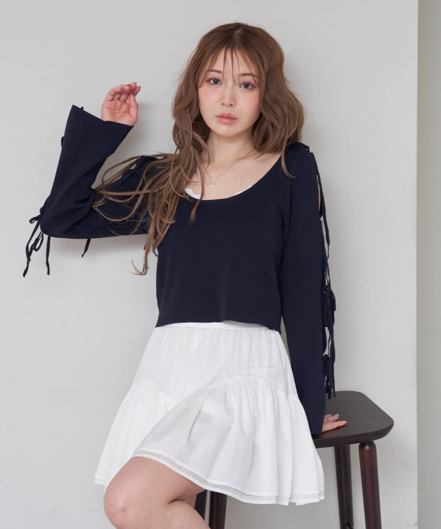 OUTLET(アウトレット) 【RAY CASSIN】袖リボンニット