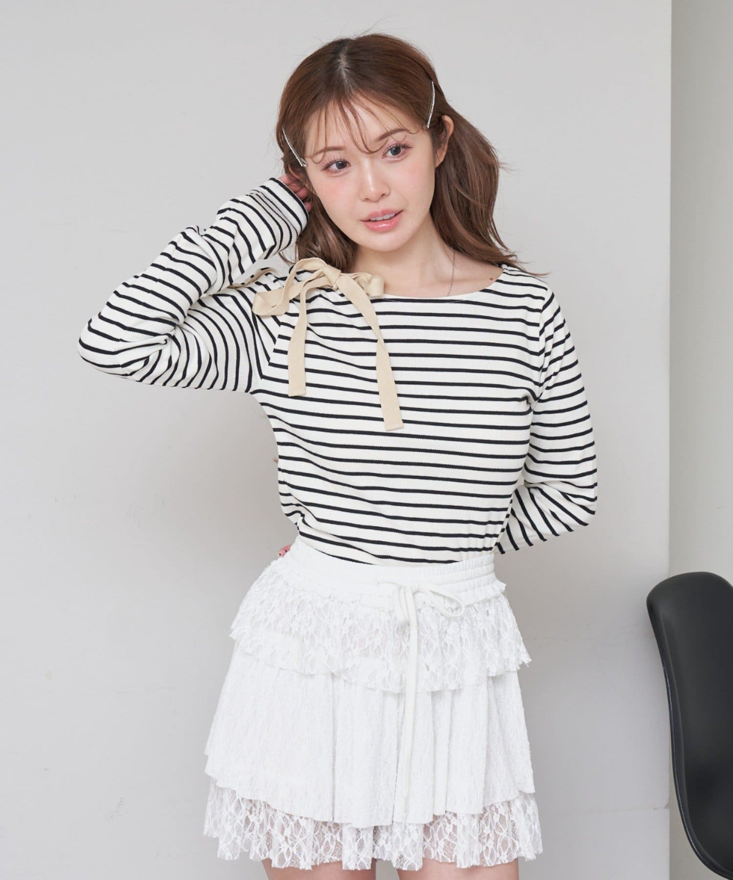 OUTLET(アウトレット) 【RAY CASSIN】ワンショルテープロングTシャツ