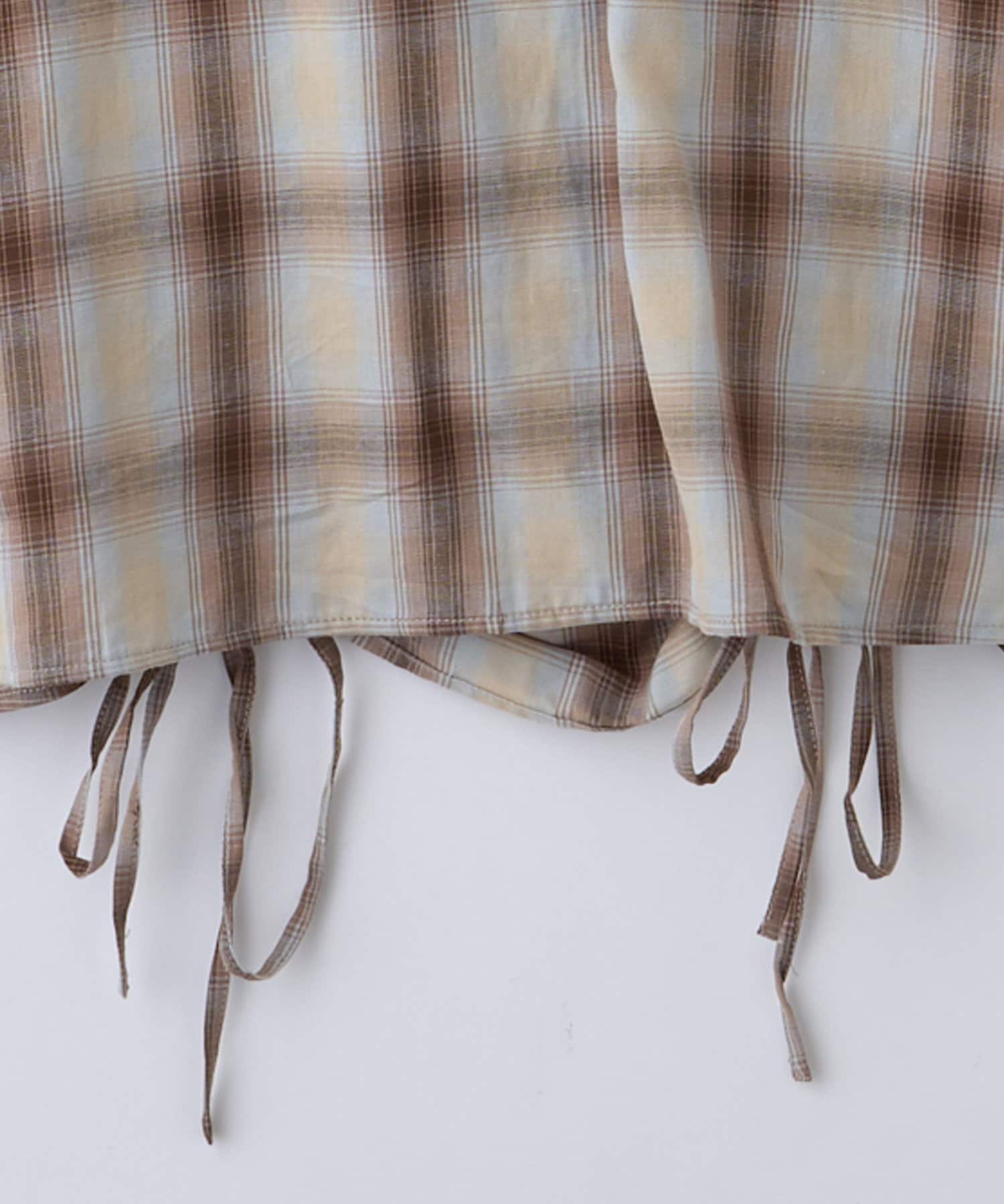 OUTLET(アウトレット) 【Discoat】チェックギャザーキャミチュニック