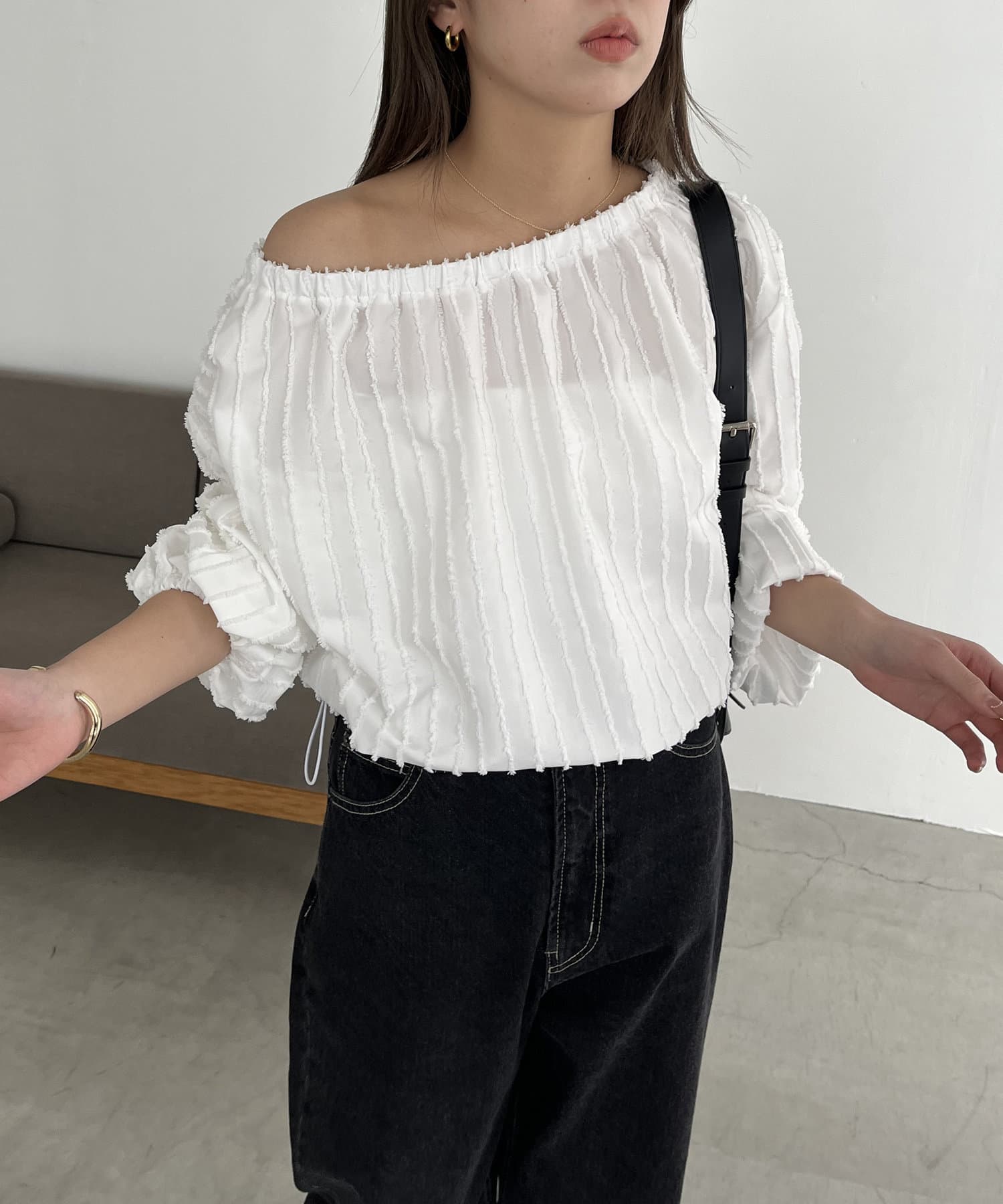 OUTLET(アウトレット) 【CAPRICIEUX LE'MAGE】カットオフドロストブラウス