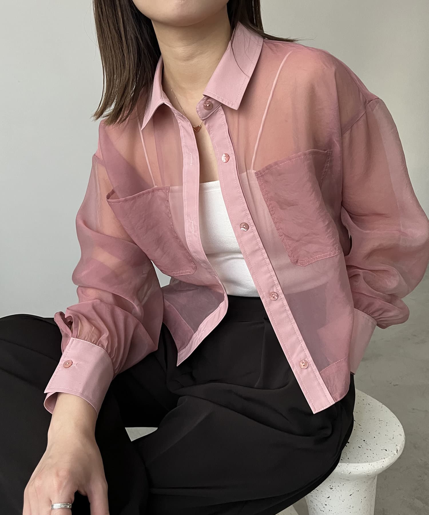 CAPRICIEUX LE'MAGE】ブロッキングシアーシャツ | OUTLET