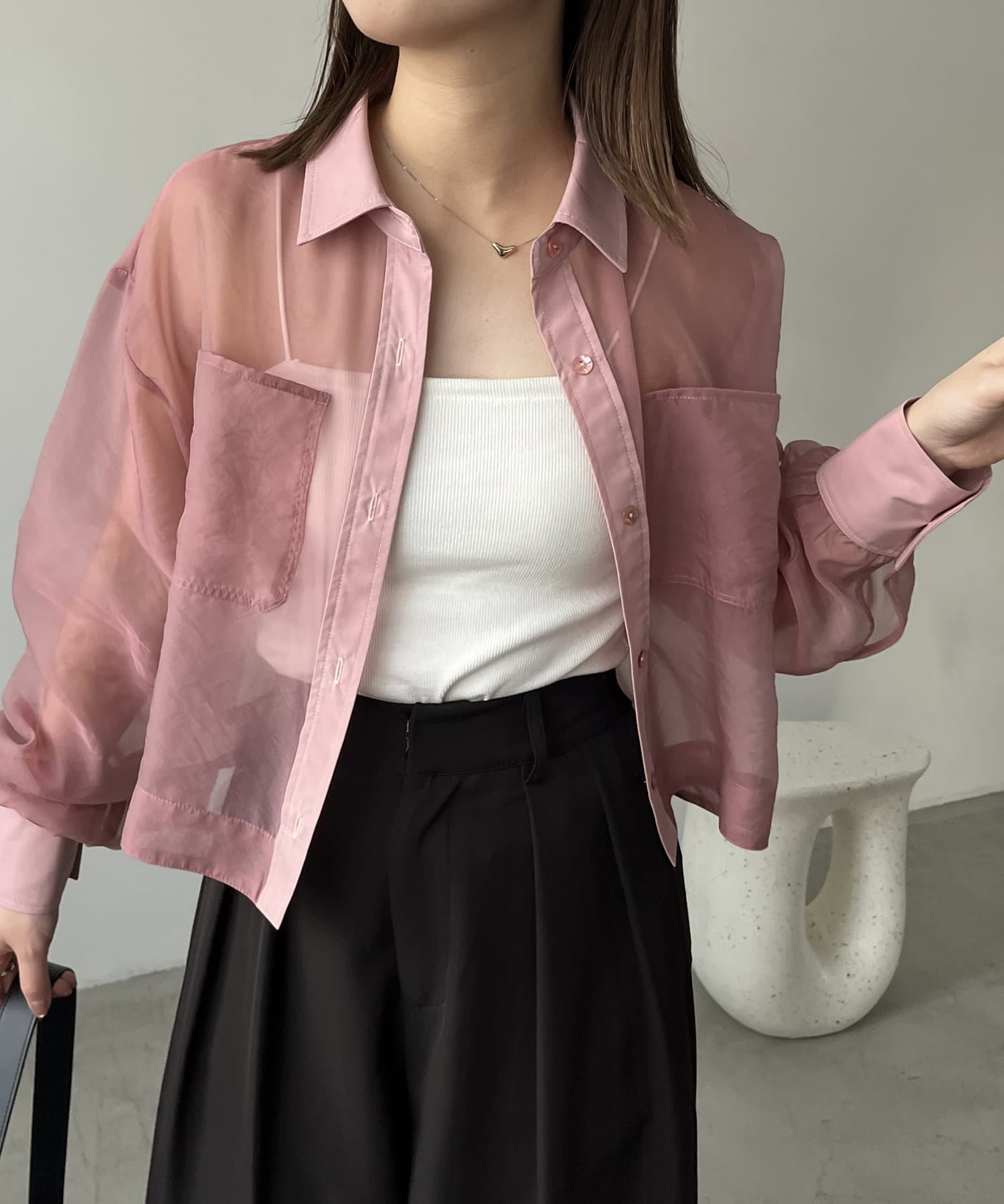 CAPRICIEUX LE'MAGE】ブロッキングシアーシャツ | OUTLET