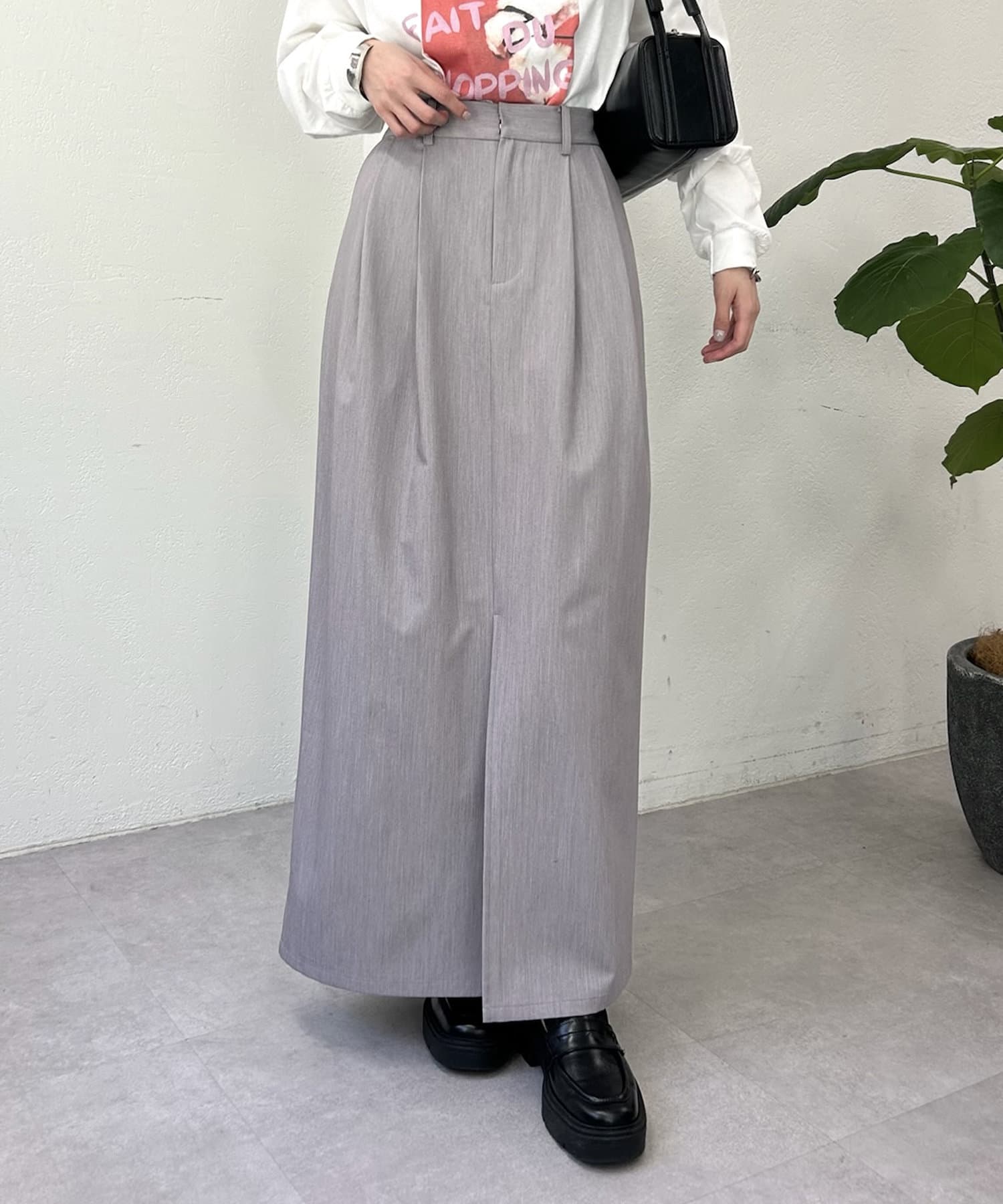 OUTLET(アウトレット) 【mystic】スリットIラインスカート