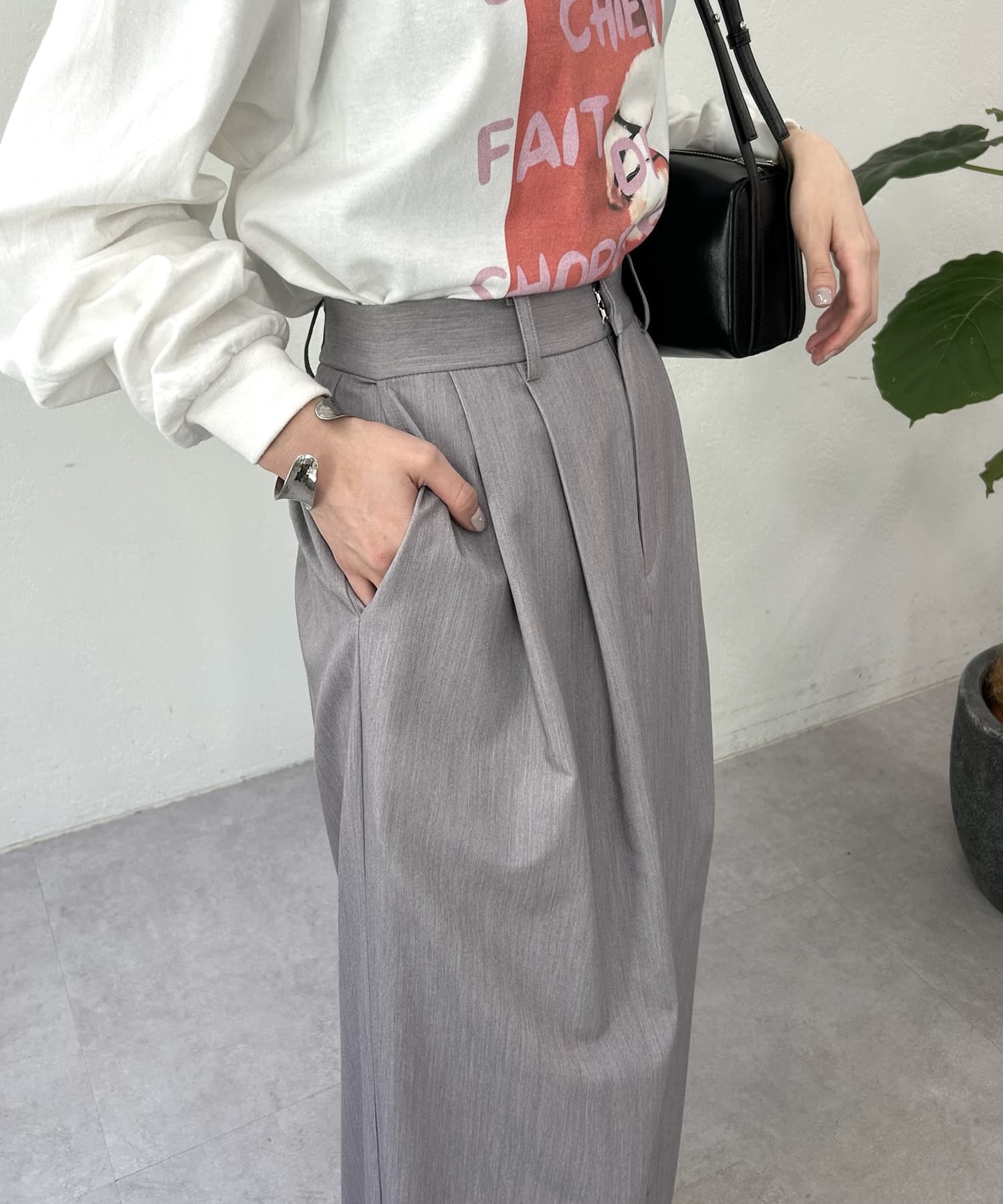 OUTLET(アウトレット) 【mystic】スリットIラインスカート