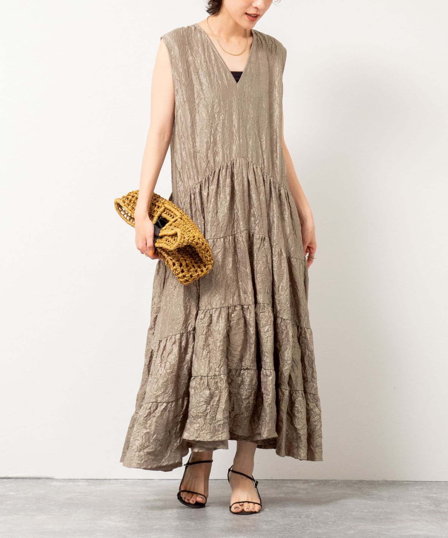 NOLLEY'S(ノーリーズ) Vネックボリュームワンピース