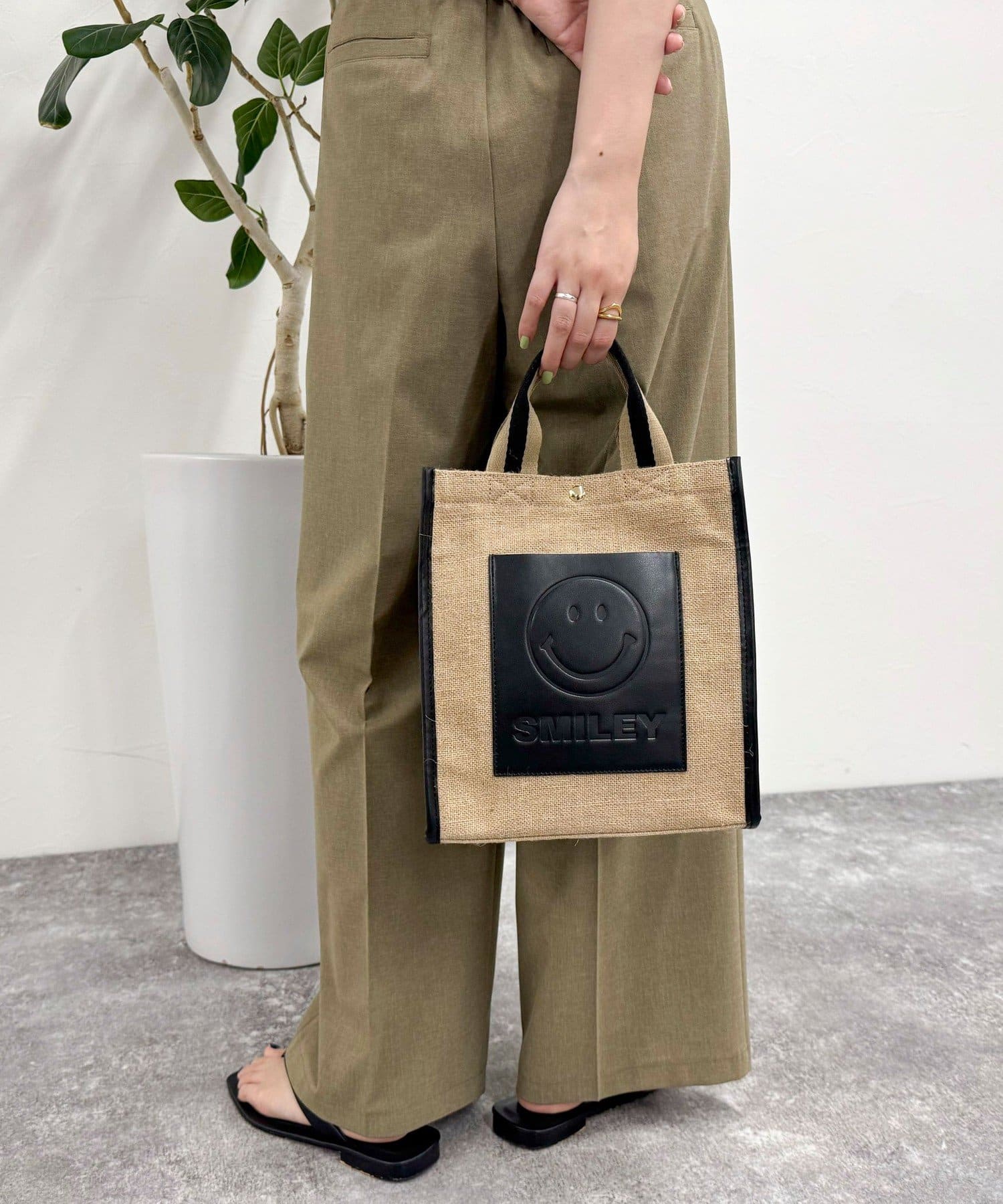 FREDY & GLOSTER(フレディ アンド グロスター) SMILYテープハンドルリネン2WAYトートバッグ