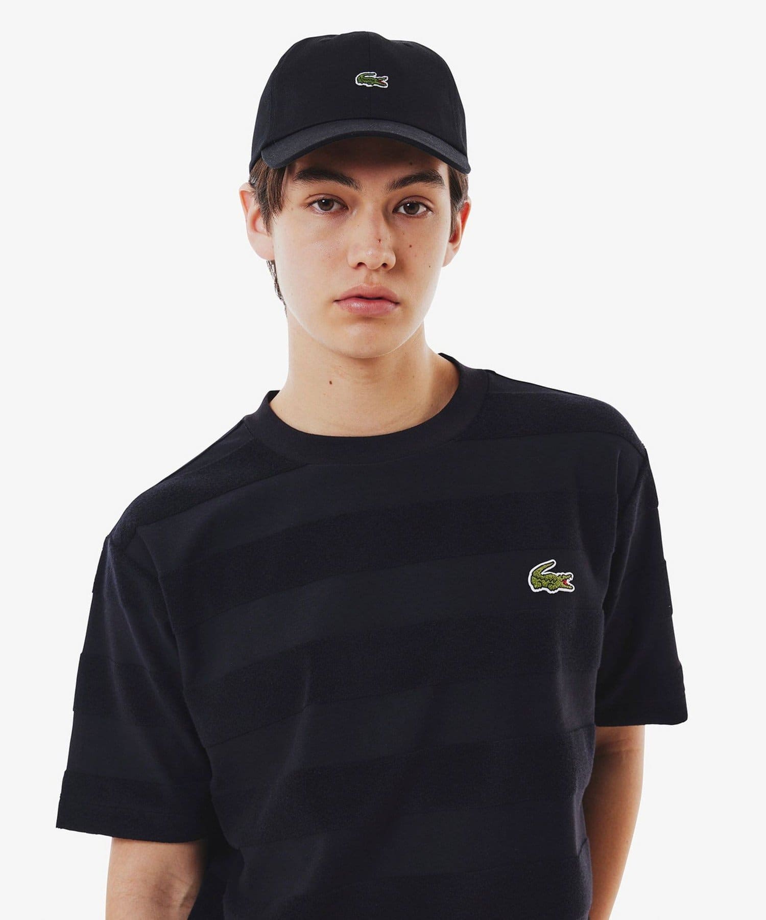 FREDY & GLOSTER(フレディ アンド グロスター) 【LACOSTE】パイル地切り替え同色ボーダーTシャツ