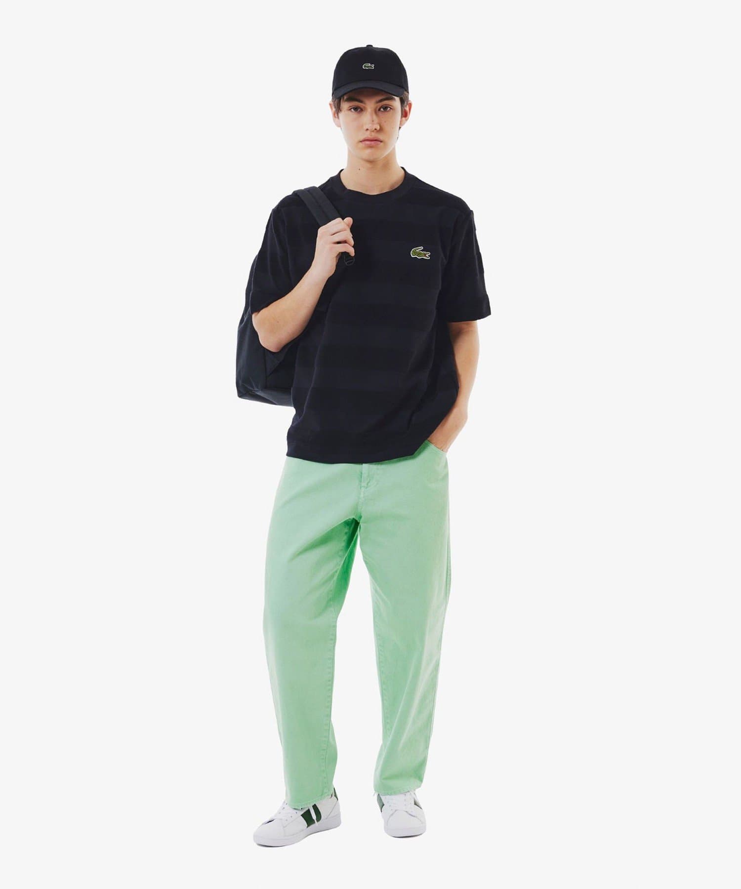 FREDY & GLOSTER(フレディ アンド グロスター) 【LACOSTE】パイル地切り替え同色ボーダーTシャツ